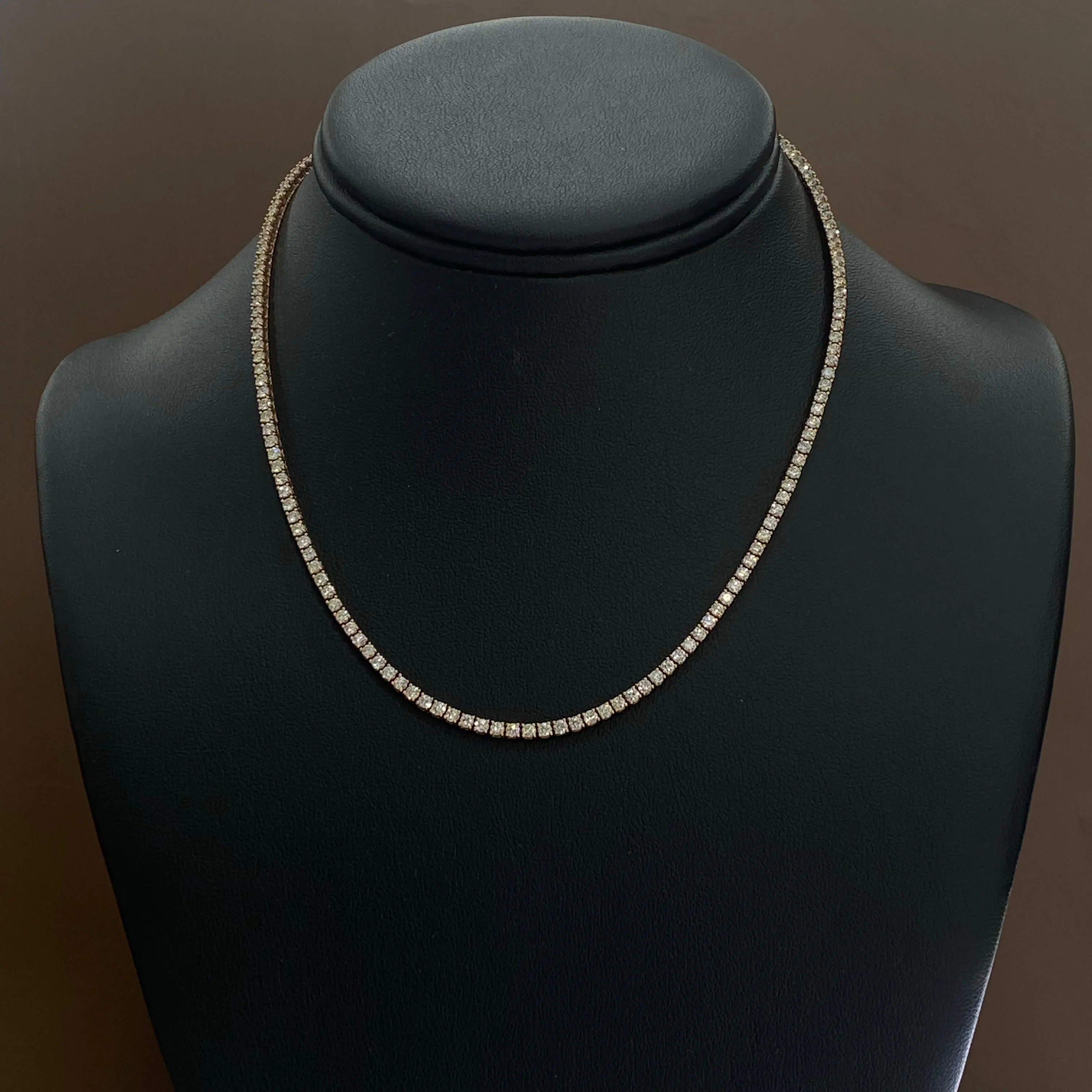 14K Rose Gold Tennis Chain 6.99Ct / 16.3gr / 2.6mm / 18in