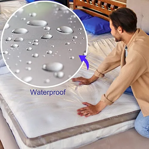 2 Pack Mattress Bag for Moving, Mattress Cover, 2 Mil Twin Size Mattress Storage Bag - Heavy Duty Thick Plastic Wrap Moving Mattress Protector for Storage - 54 x 96 Inch
