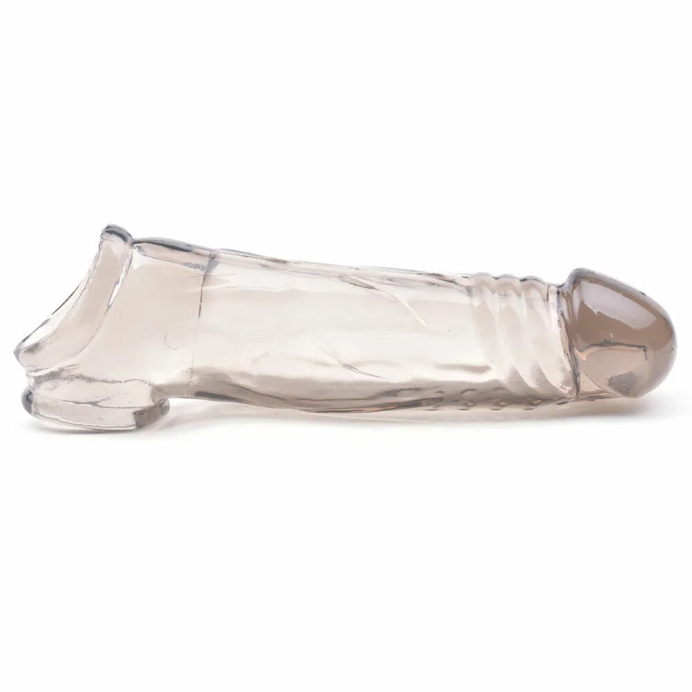 6.3'' Clear Penis Extender Extensions Sleeve Ball Strap Delay Sex Toy