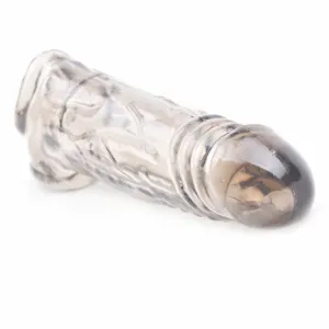 6.3'' Clear Penis Extender Extensions Sleeve Ball Strap Delay Sex Toy