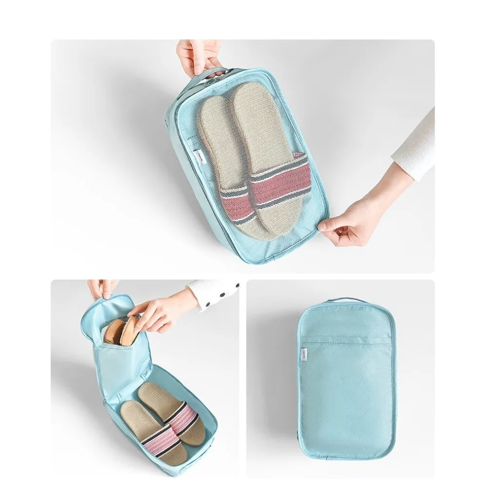 8in1 Splashproof Suitcase Organizer Travel Luggage Compression Garment Bag Set - Grey