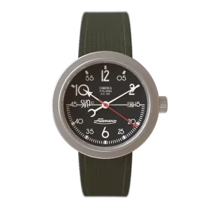 Allemano 1919 Men's Green Black Watch DAY-SVA-10-B