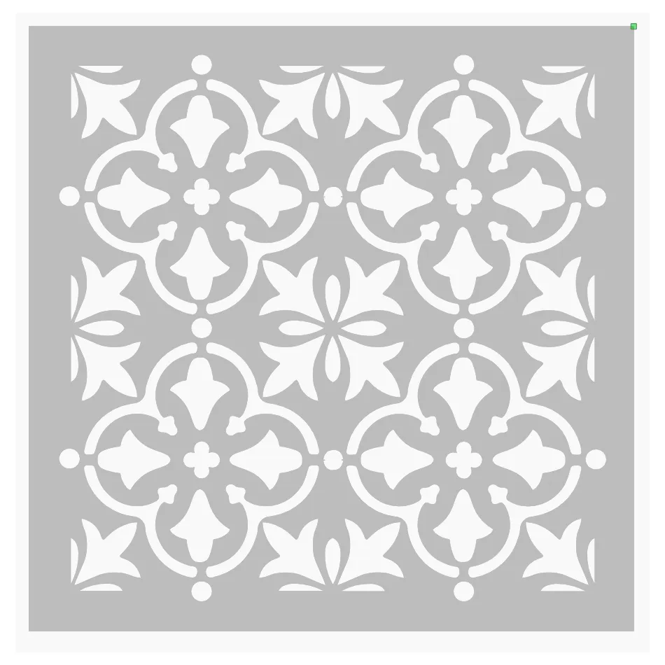 Beautiful Flower Tile Stencil 1