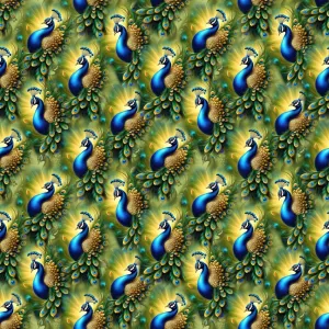 Beautiful Packed Peacock Fabric