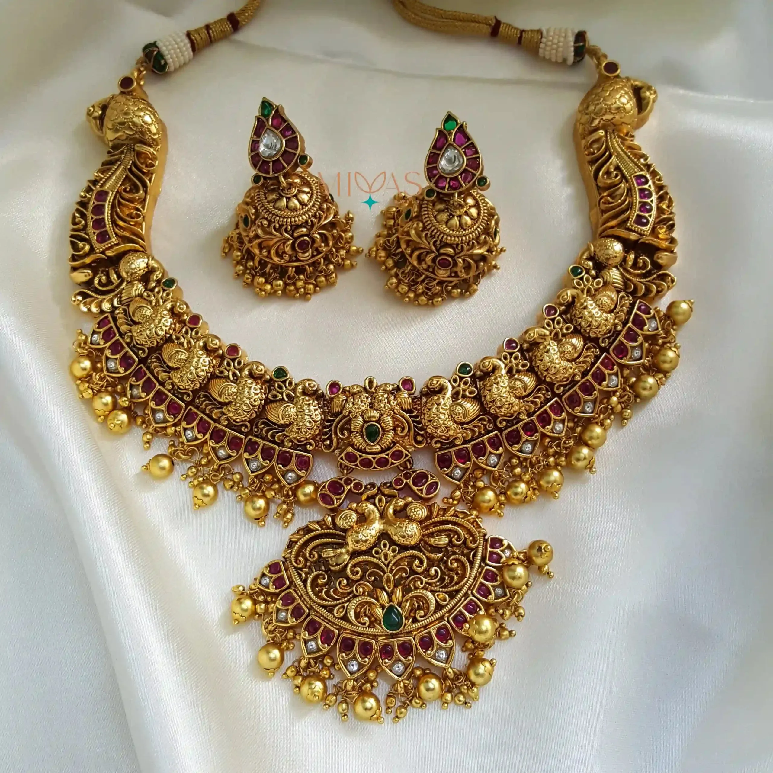 Beautiful Peacock Design Kemp Necklace