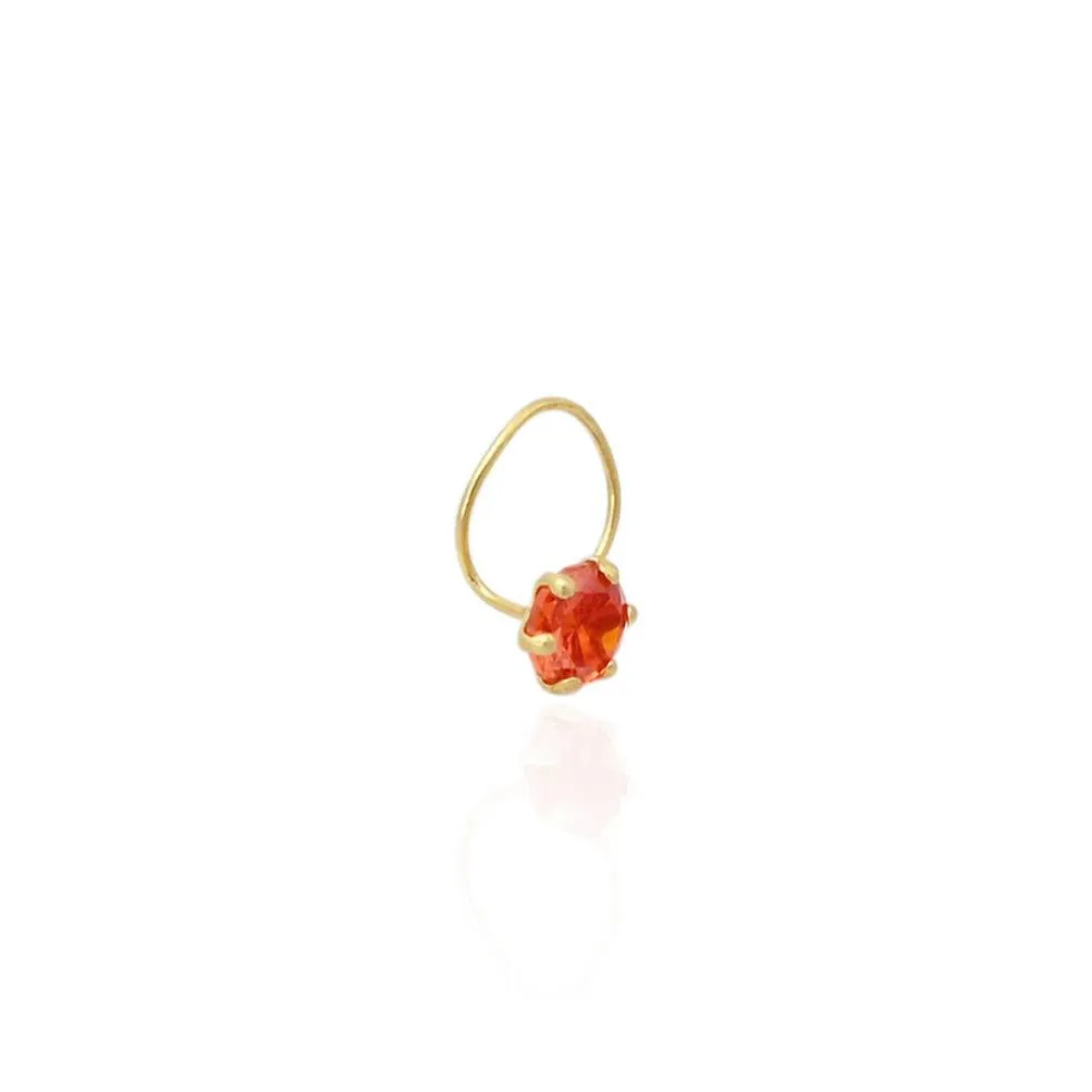 Beautiful Red Gem Gold Nosepin