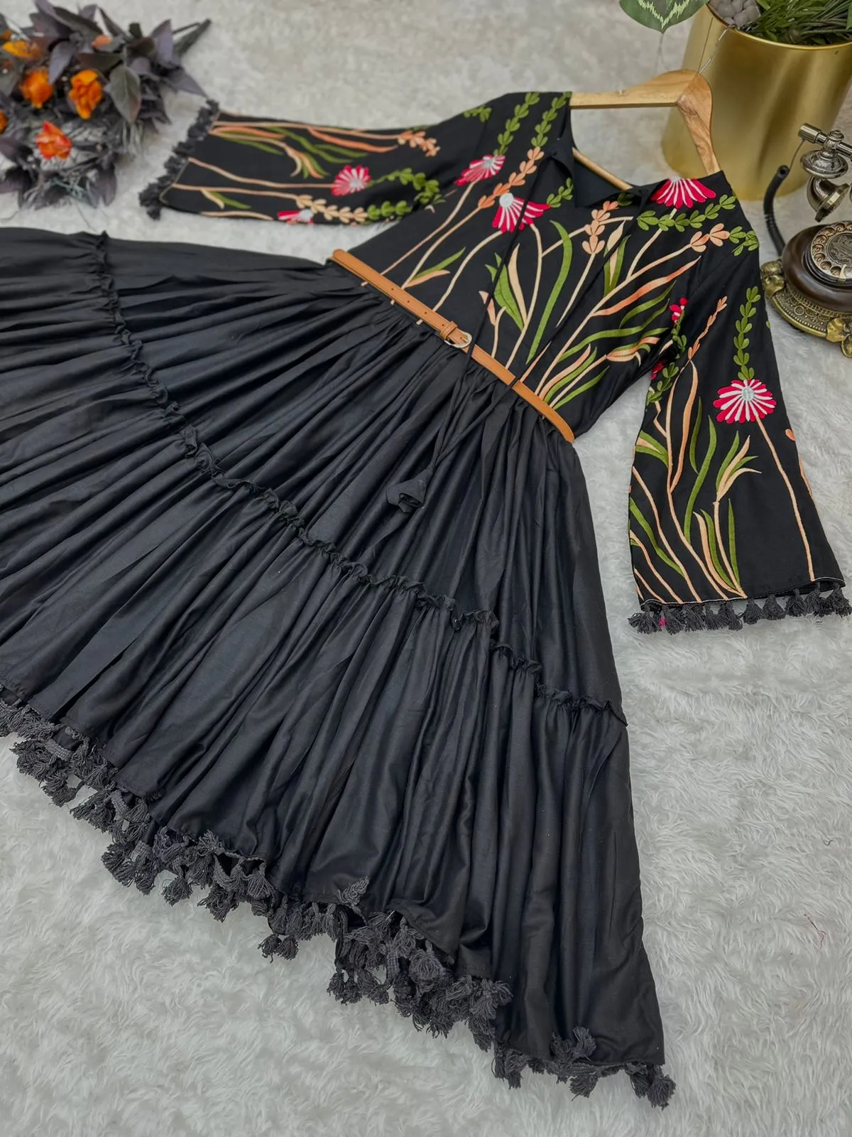 Beautiful Work Black Color Dress