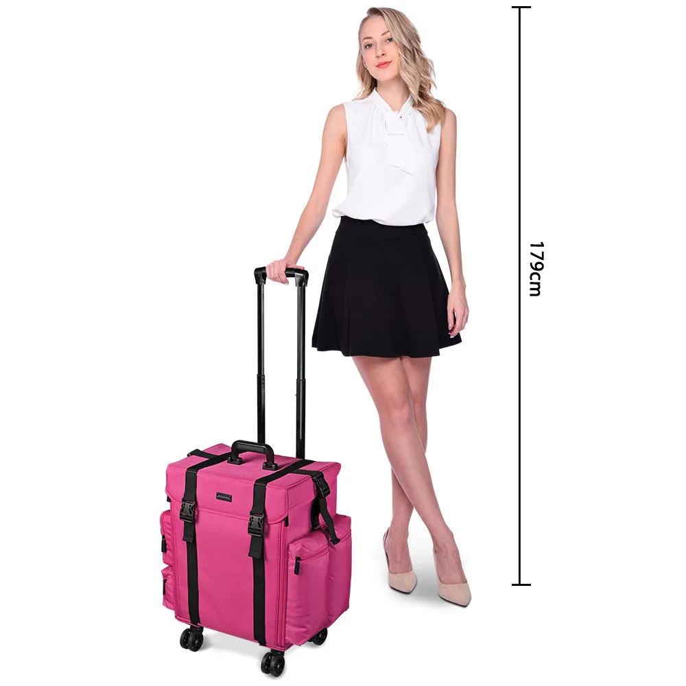 Byootique MassLux Deep Pink Oxford Rolling Soft Makeup Case