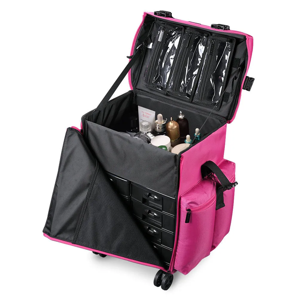 Byootique MassLux Deep Pink Oxford Rolling Soft Makeup Case