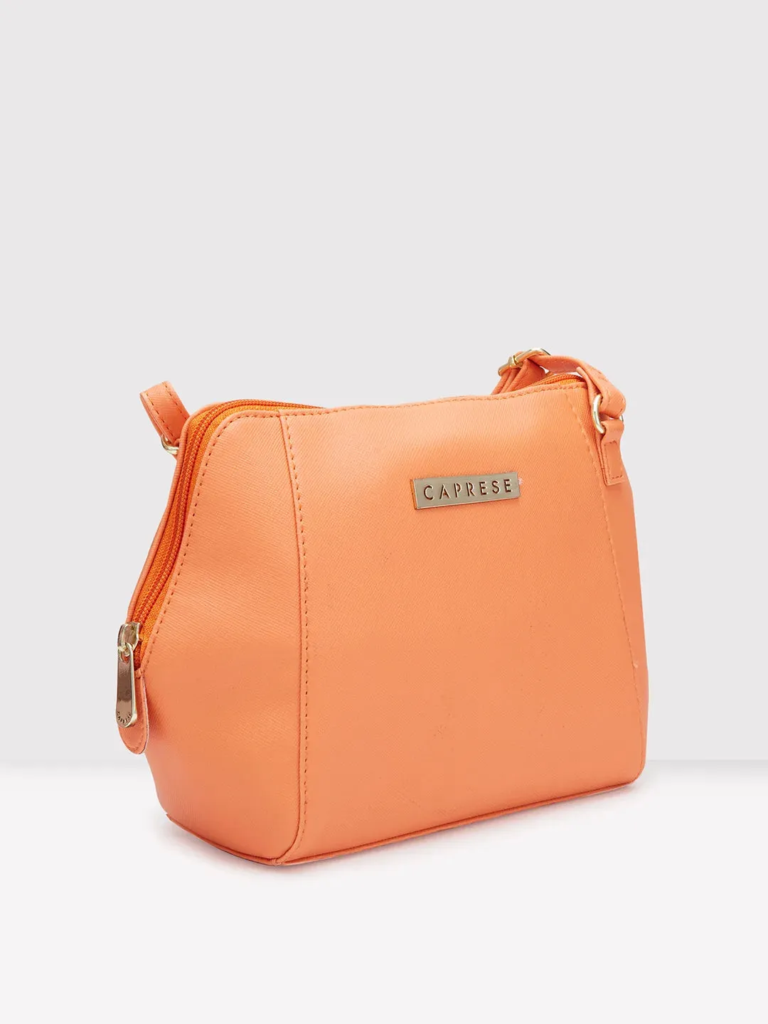 Caprese Holden Small Sling Solid Faux Leather For Women Orange