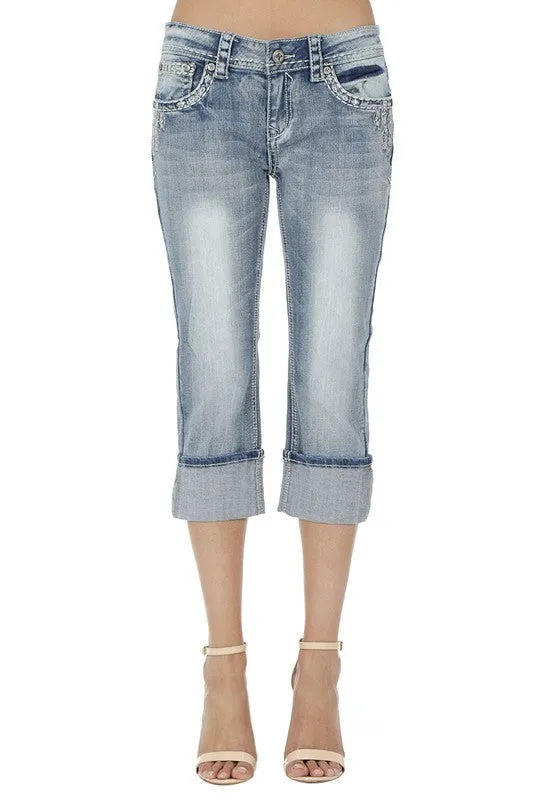 Capri denim with Embellishments
