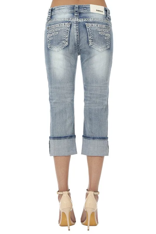 Capri denim with Embellishments