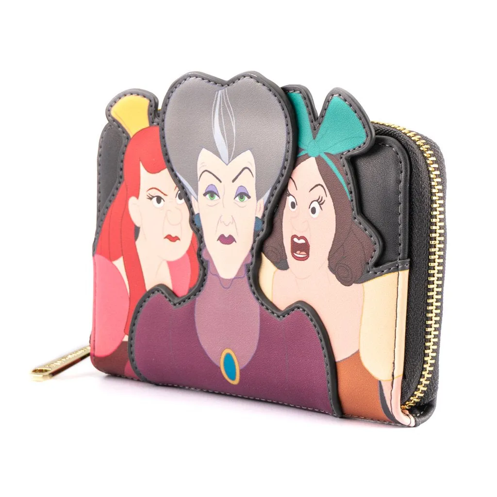 Cinderella - Disney Villains Scene Evil Step Mother & Step Sisters Loungefly Zip Purse
