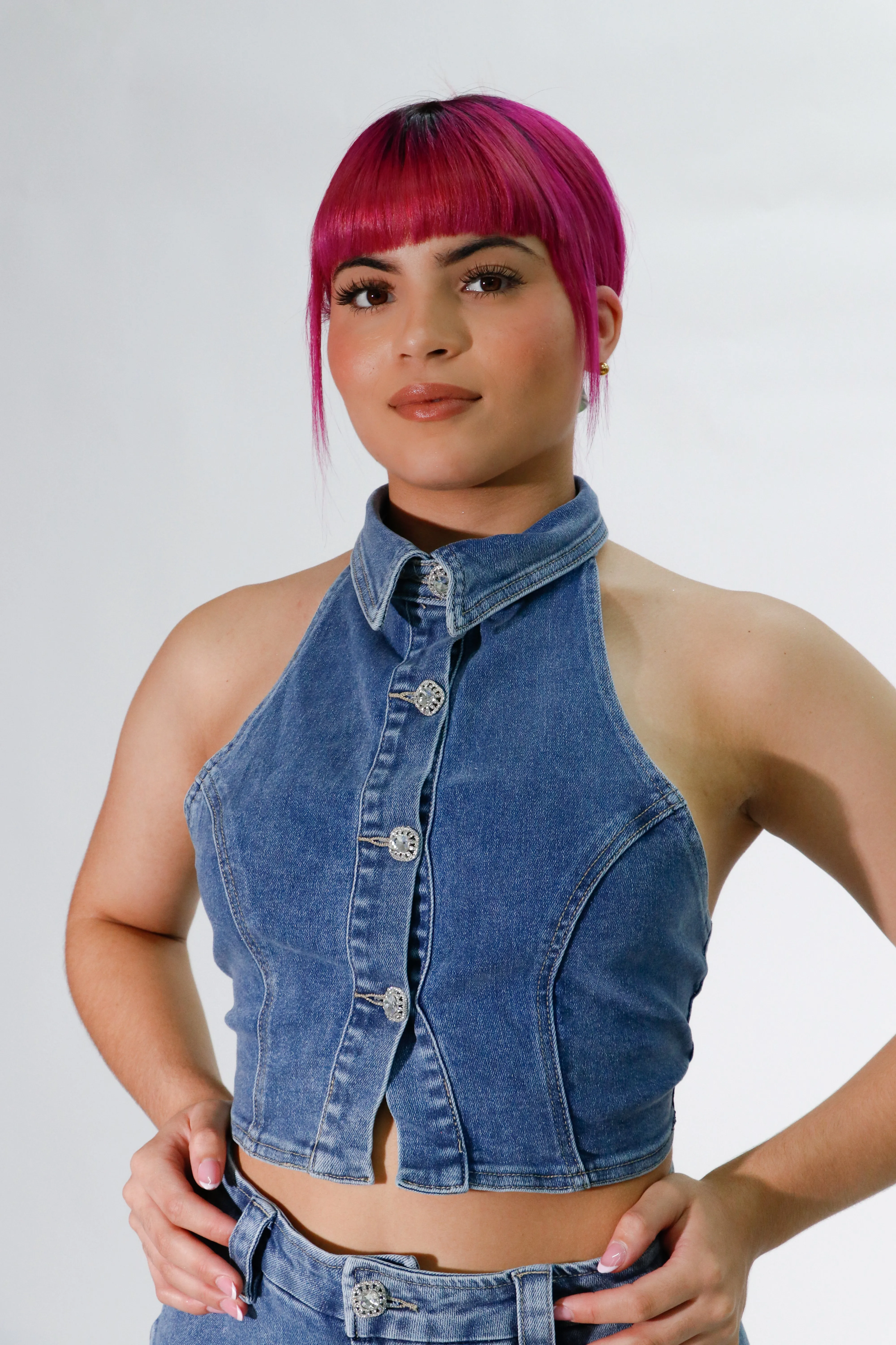 dark denim set