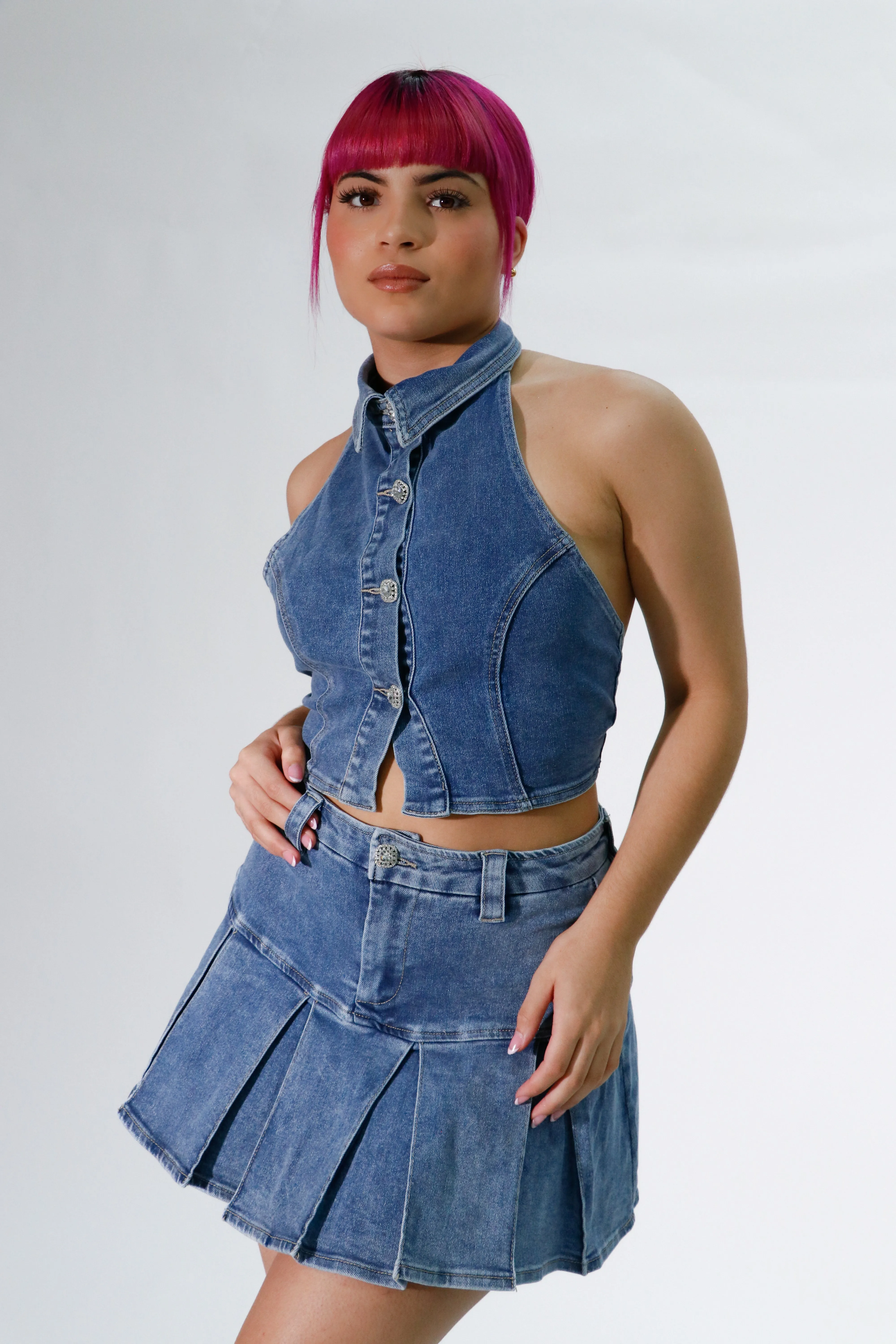dark denim set