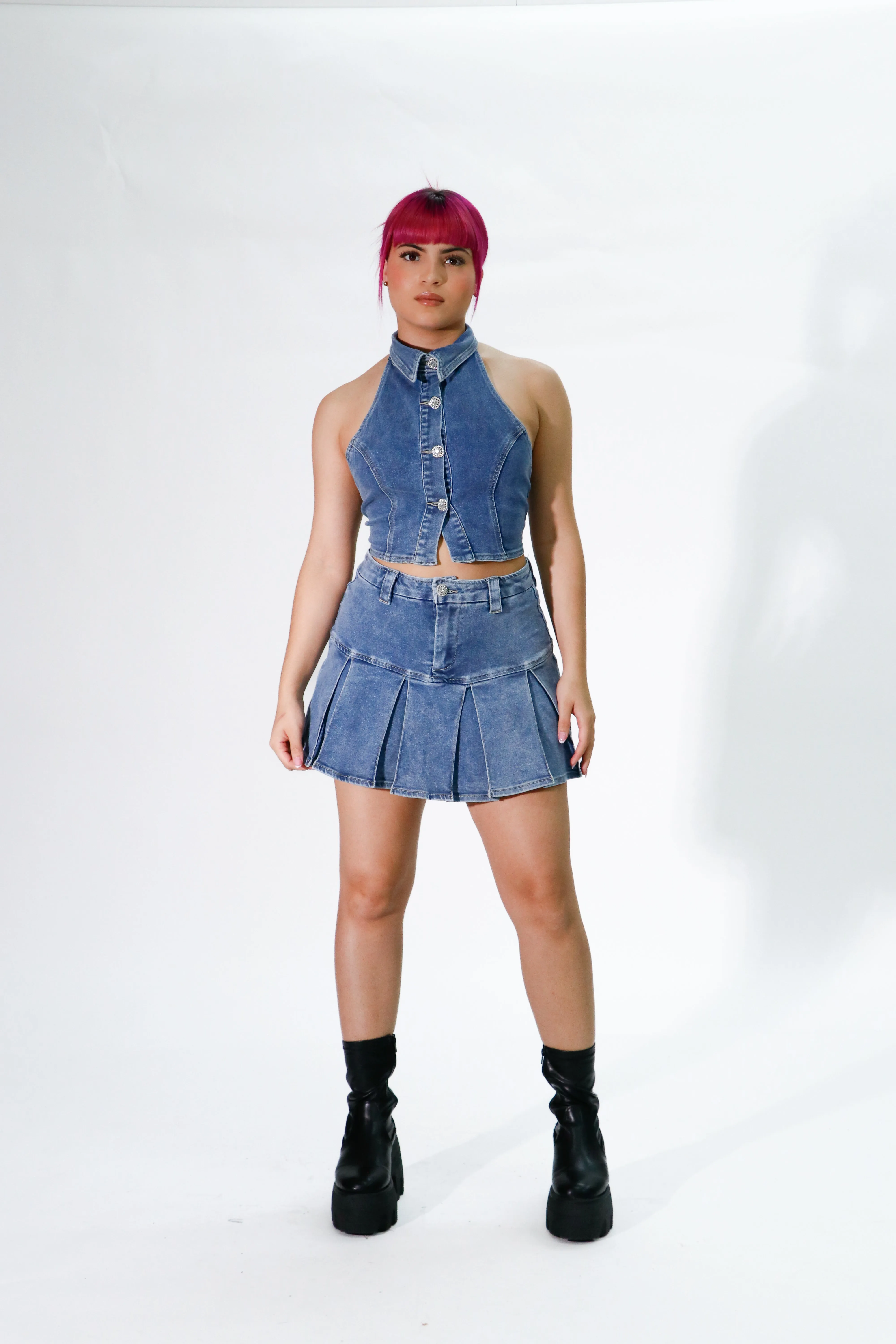 dark denim set