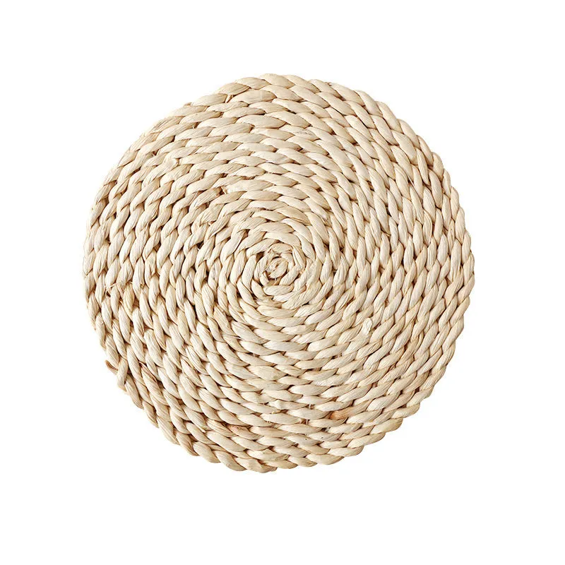 Dining Table Mat Natural Corn Husk Hand Insulation Tea  Coaster Mats