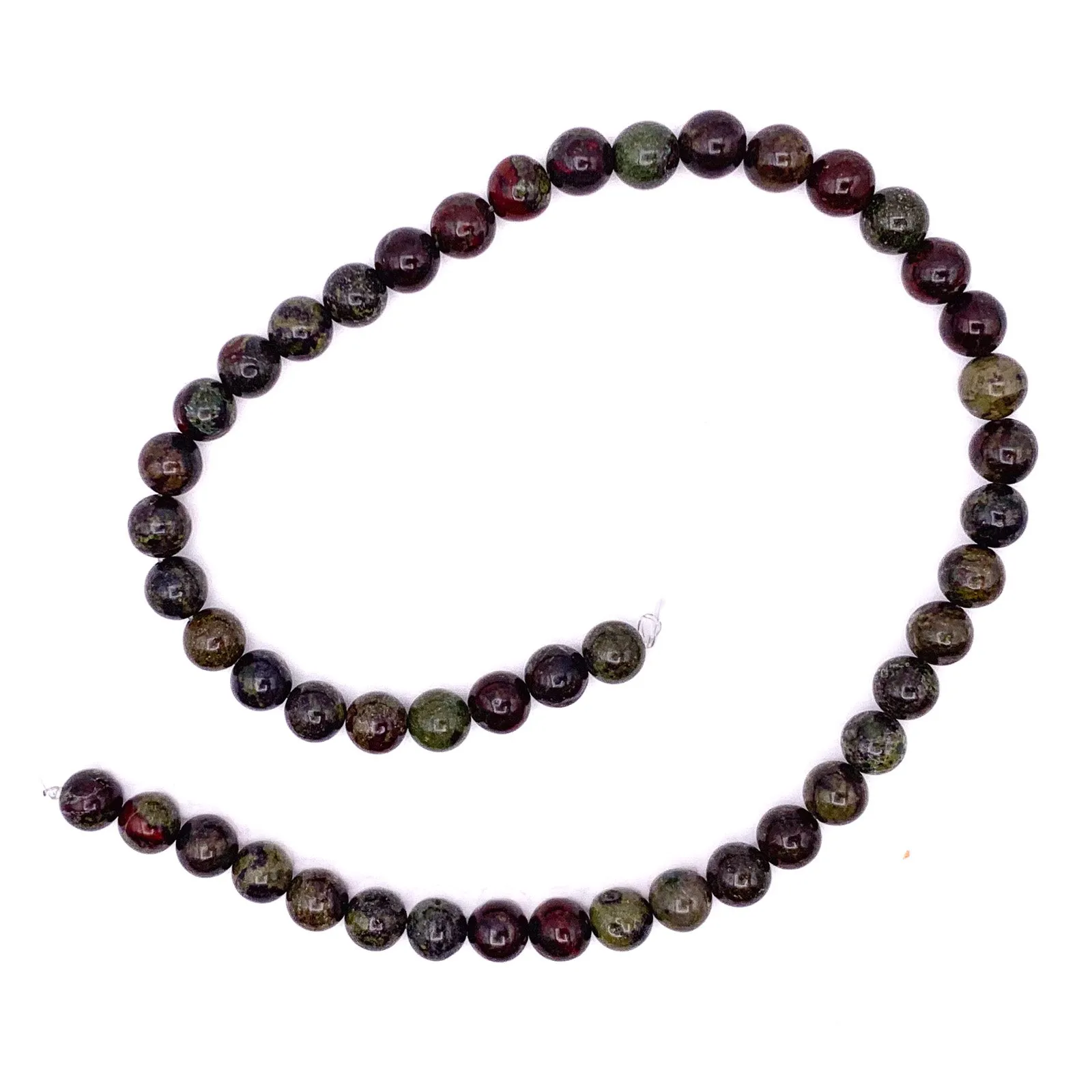 Dragon's Blood Jasper 8mm Smooth Rounds Bead Strand