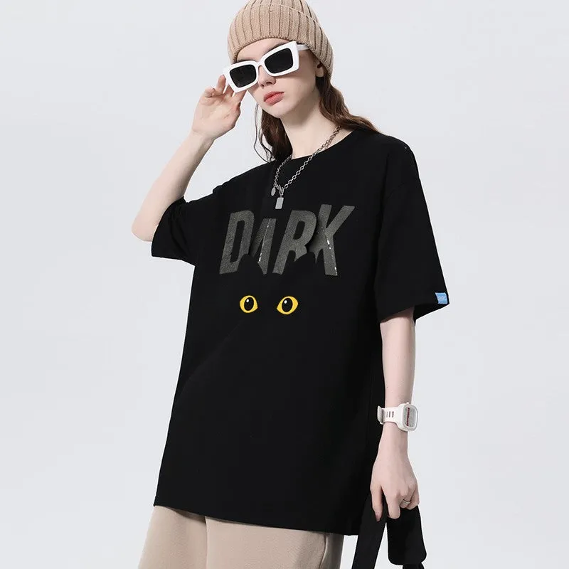 Eye graphic T-shirt women's funny cotton half-sleeved top
