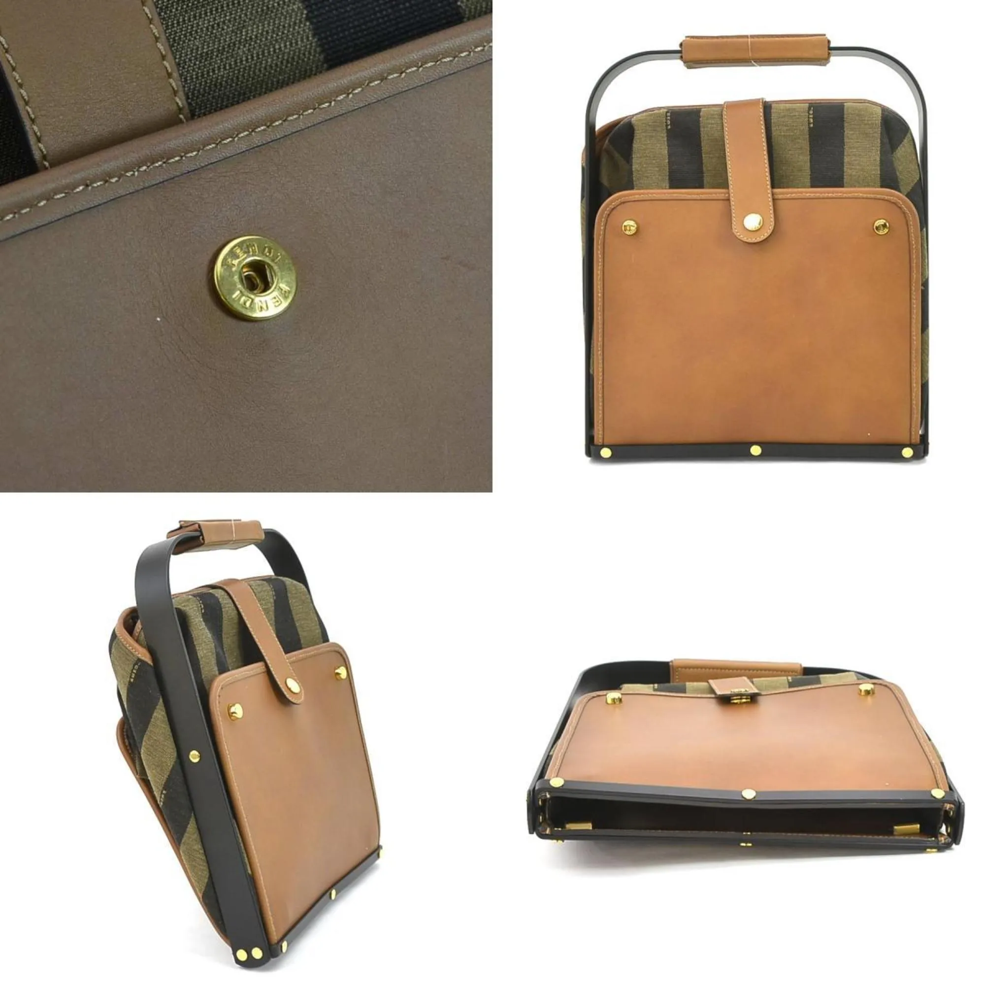 Fendi Pequin Handbag - '10s