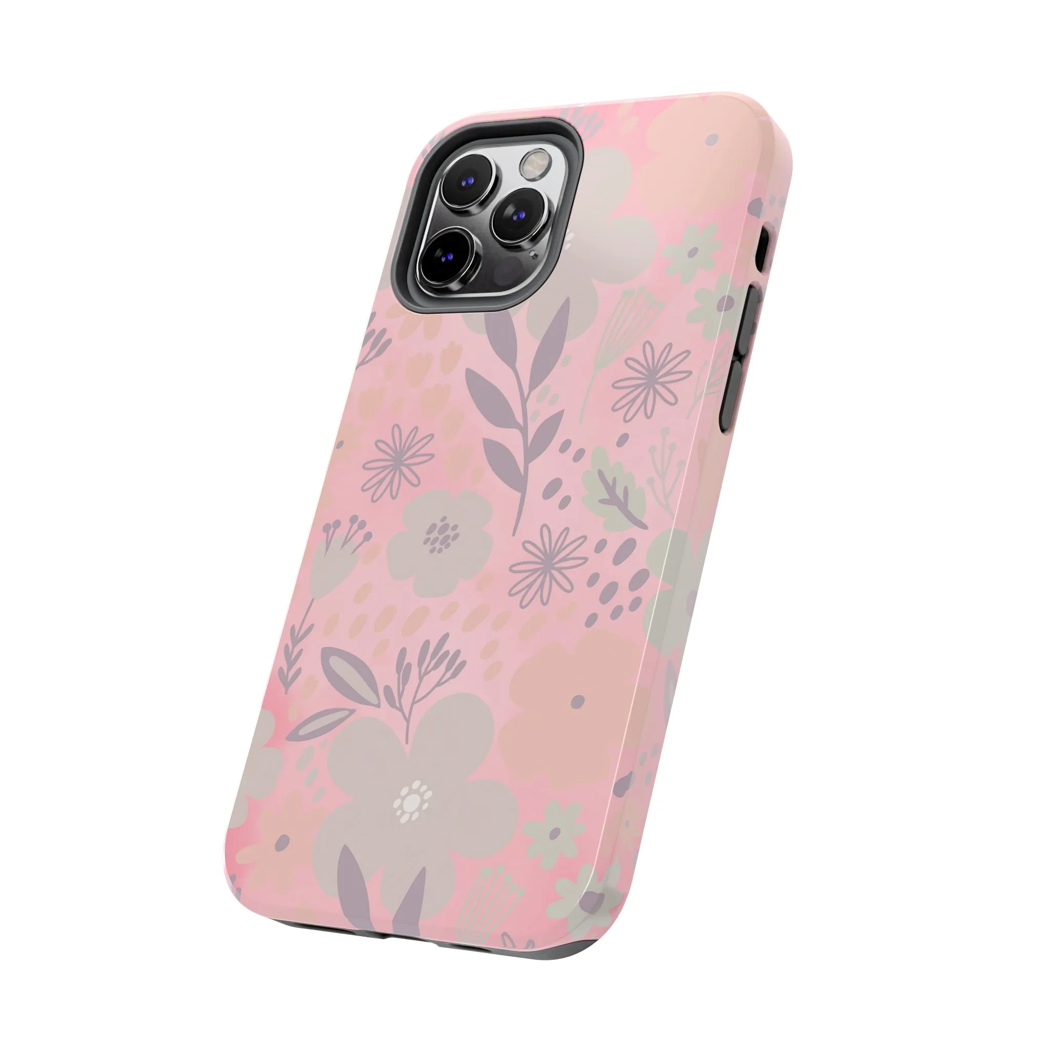 Floral pattern iPhone Case, Aesthetic Phone Cover, Artsy Floral Design, Protective Phone Cover compatible with a large variety of iPhone models, Phone Case, Gift