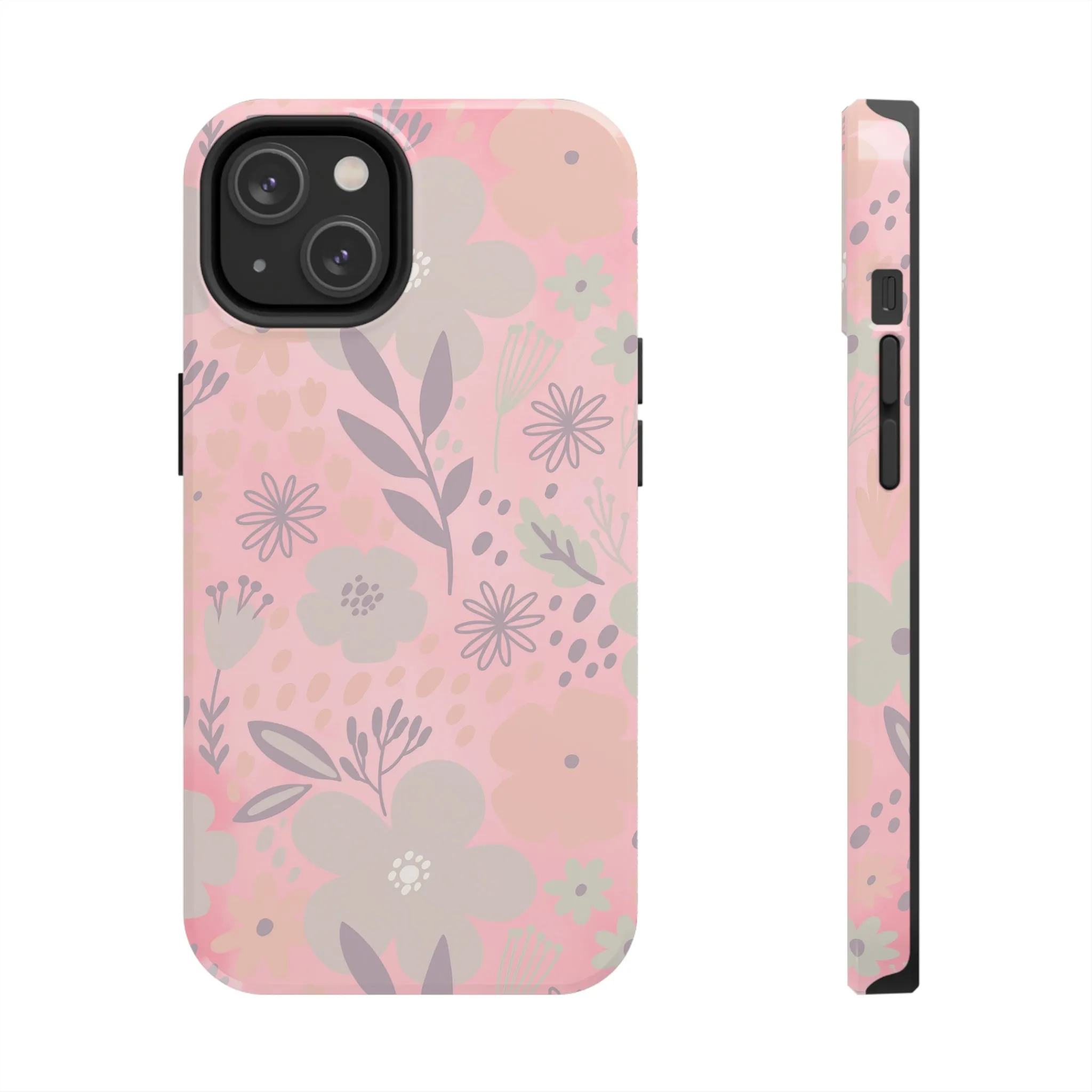 Floral pattern iPhone Case, Aesthetic Phone Cover, Artsy Floral Design, Protective Phone Cover compatible with a large variety of iPhone models, Phone Case, Gift