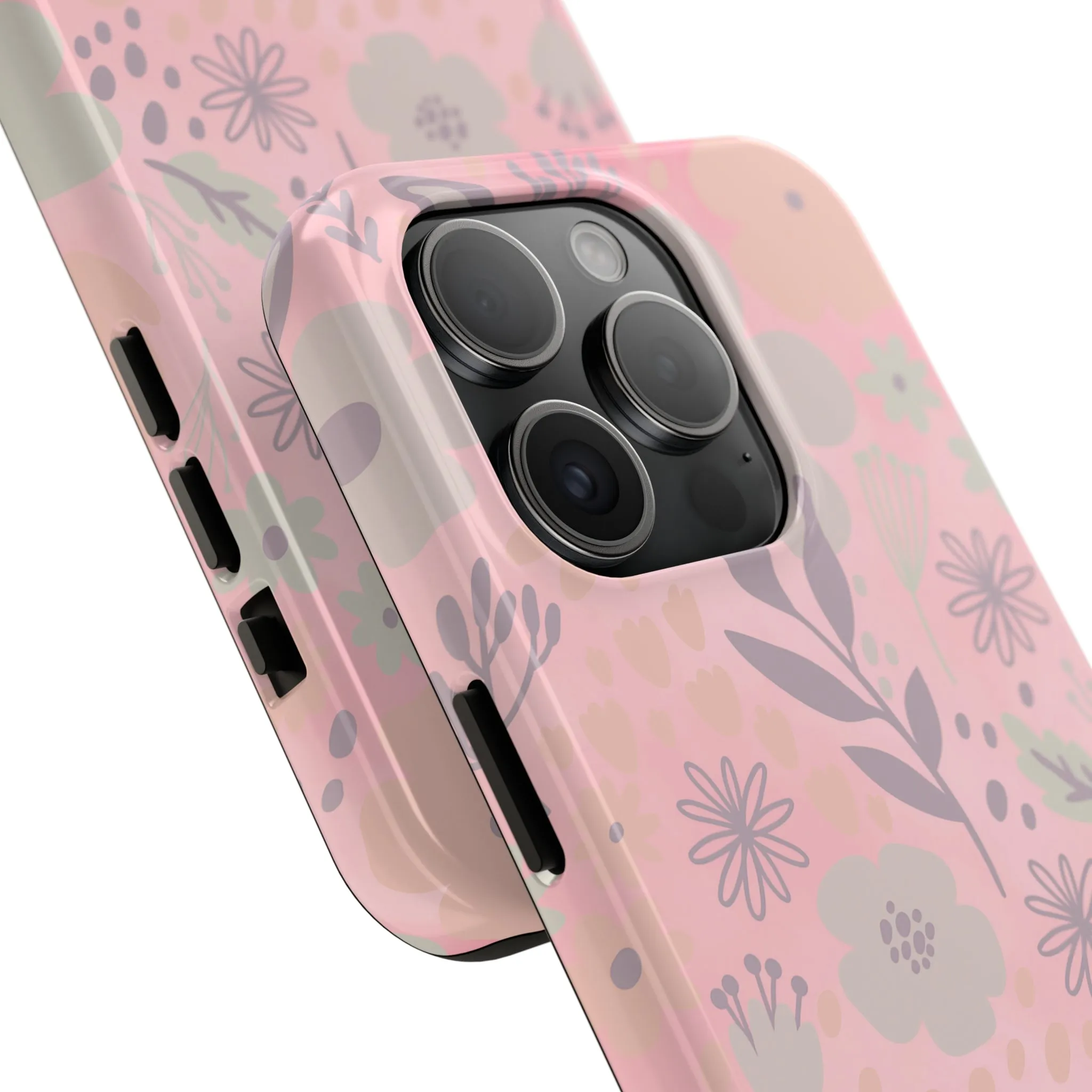 Floral pattern iPhone Case, Aesthetic Phone Cover, Artsy Floral Design, Protective Phone Cover compatible with a large variety of iPhone models, Phone Case, Gift