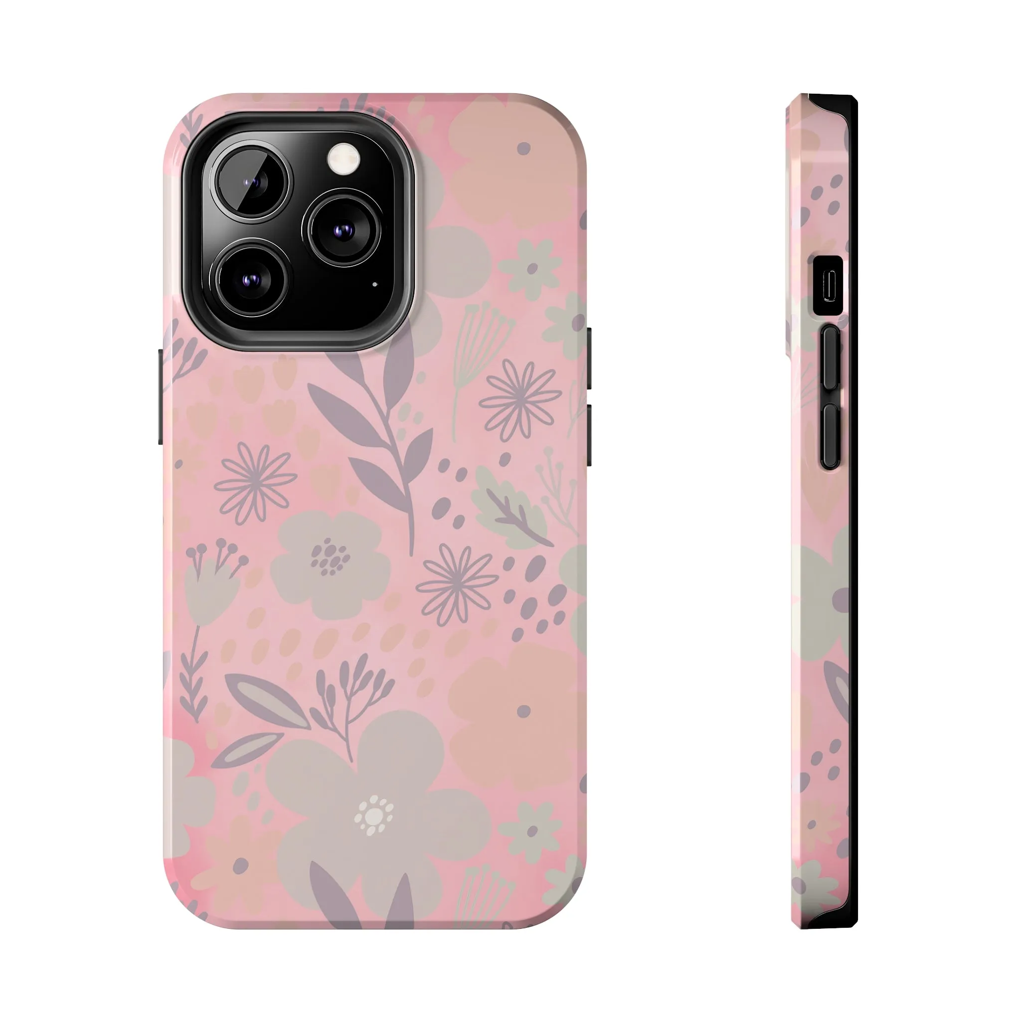 Floral pattern iPhone Case, Aesthetic Phone Cover, Artsy Floral Design, Protective Phone Cover compatible with a large variety of iPhone models, Phone Case, Gift