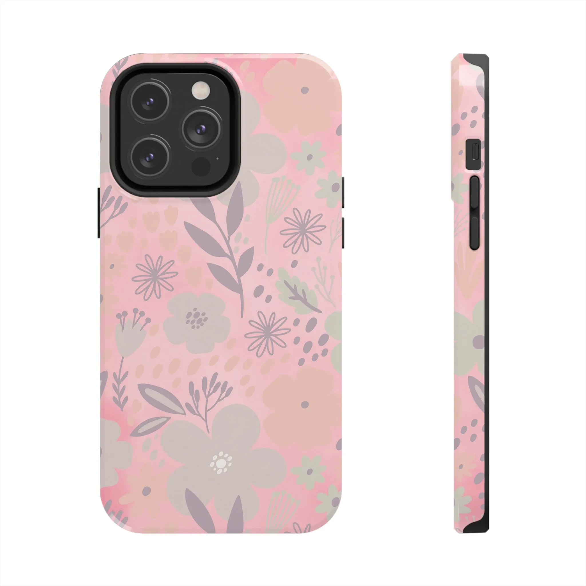 Floral pattern iPhone Case, Aesthetic Phone Cover, Artsy Floral Design, Protective Phone Cover compatible with a large variety of iPhone models, Phone Case, Gift