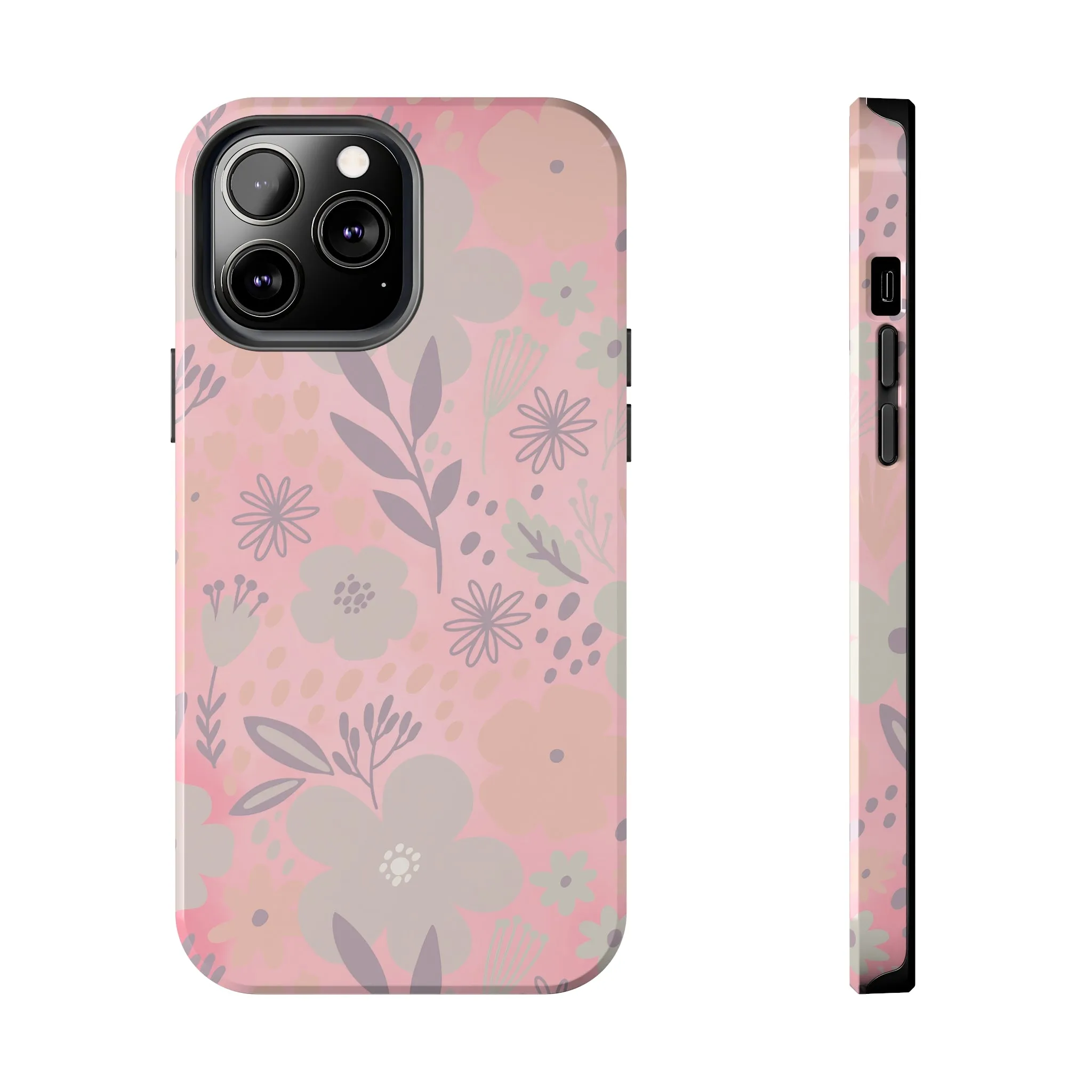 Floral pattern iPhone Case, Aesthetic Phone Cover, Artsy Floral Design, Protective Phone Cover compatible with a large variety of iPhone models, Phone Case, Gift