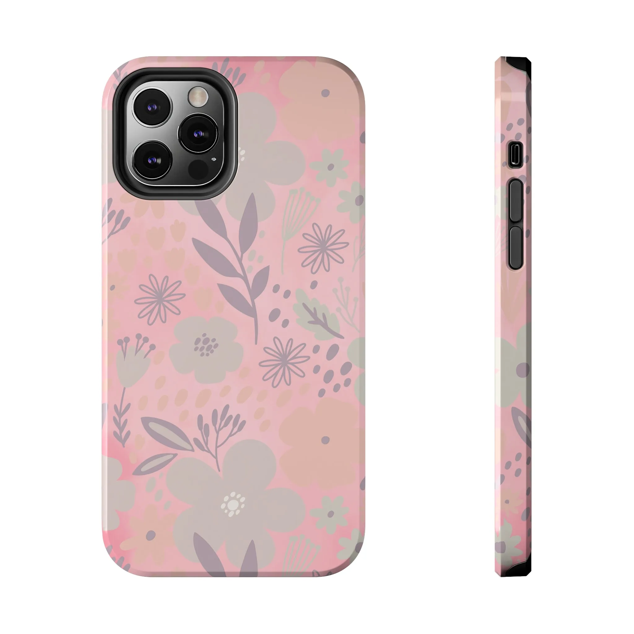 Floral pattern iPhone Case, Aesthetic Phone Cover, Artsy Floral Design, Protective Phone Cover compatible with a large variety of iPhone models, Phone Case, Gift