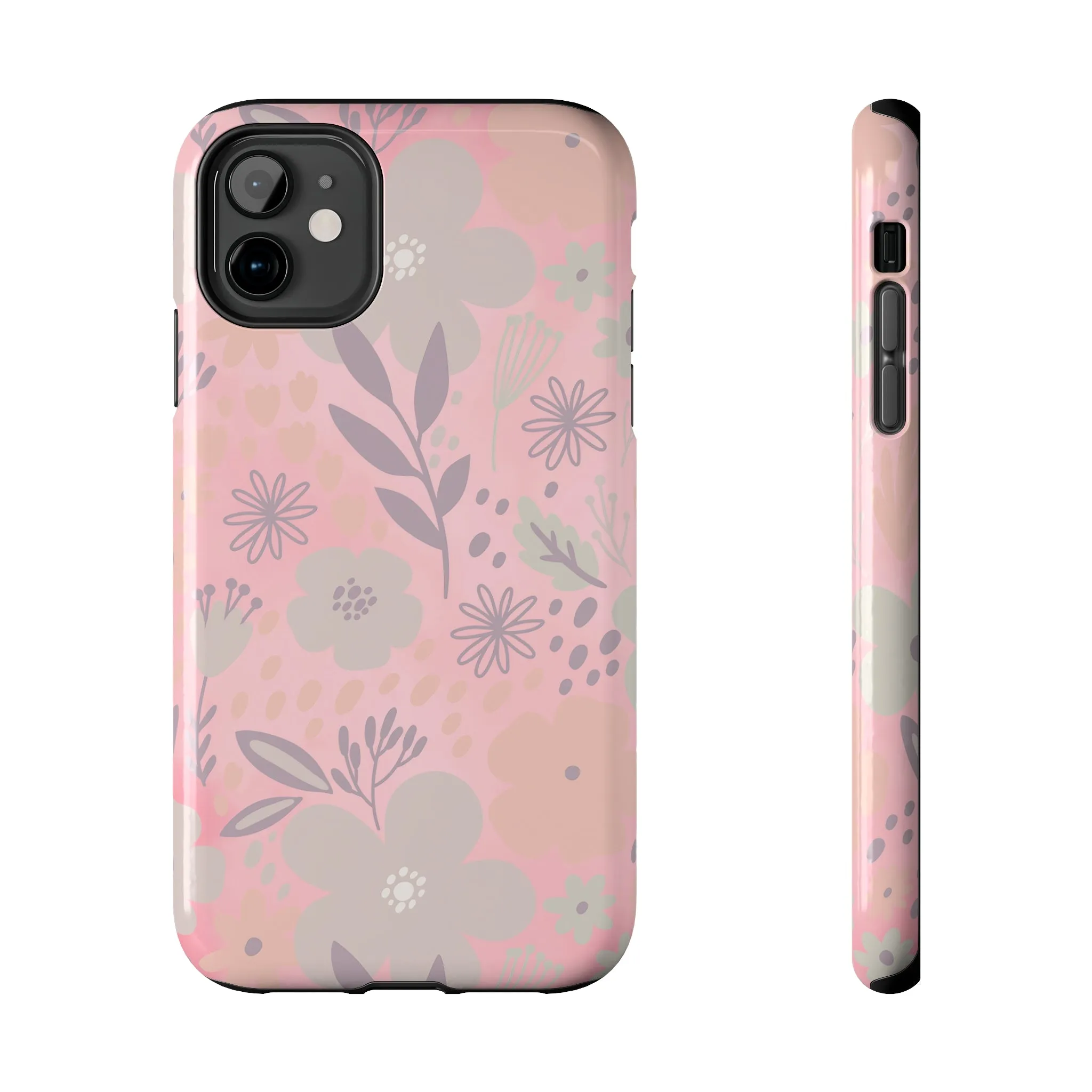 Floral pattern iPhone Case, Aesthetic Phone Cover, Artsy Floral Design, Protective Phone Cover compatible with a large variety of iPhone models, Phone Case, Gift