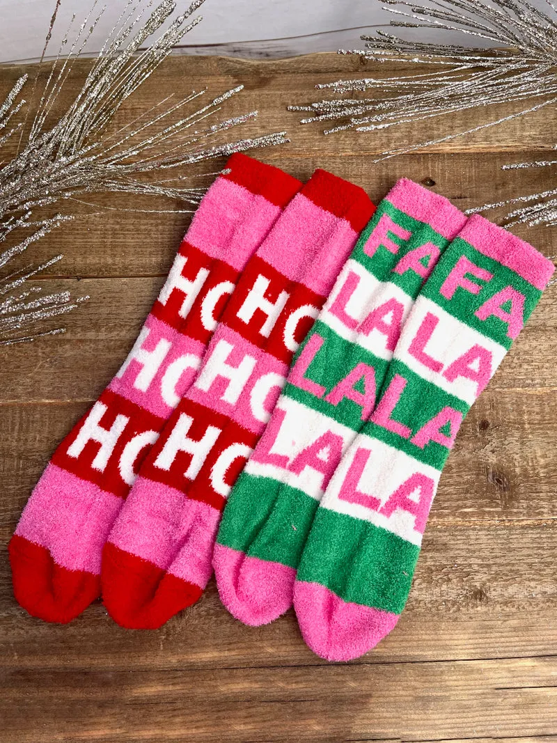Fuzzy Wuzzy Holiday Socks - Ho Ho Ho