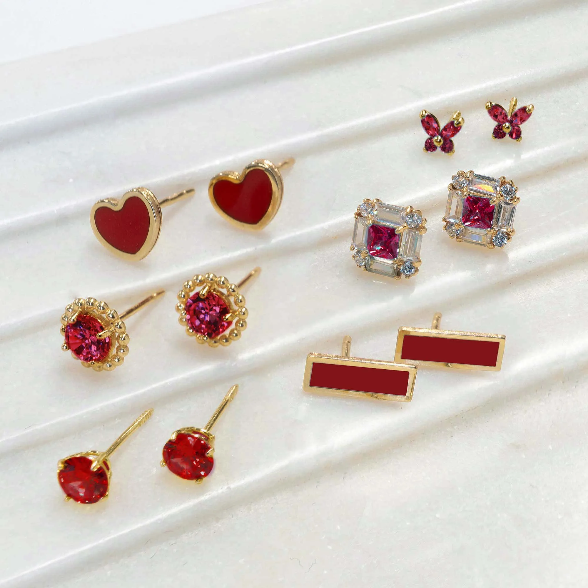 Gemstone Bar Studs Carnelian
