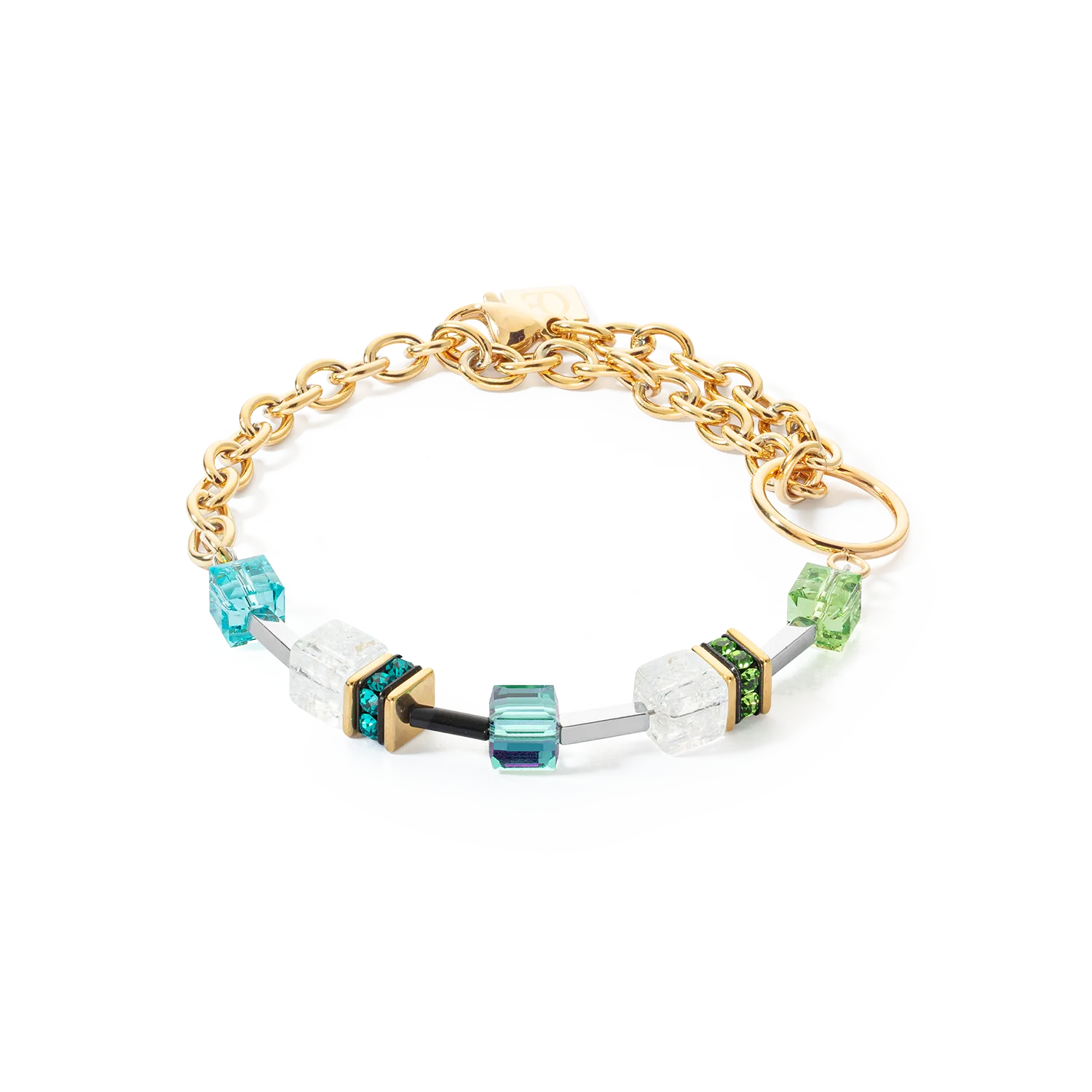 GeoCUBE® Iconic Precious Chain bracelet gold-multicolour