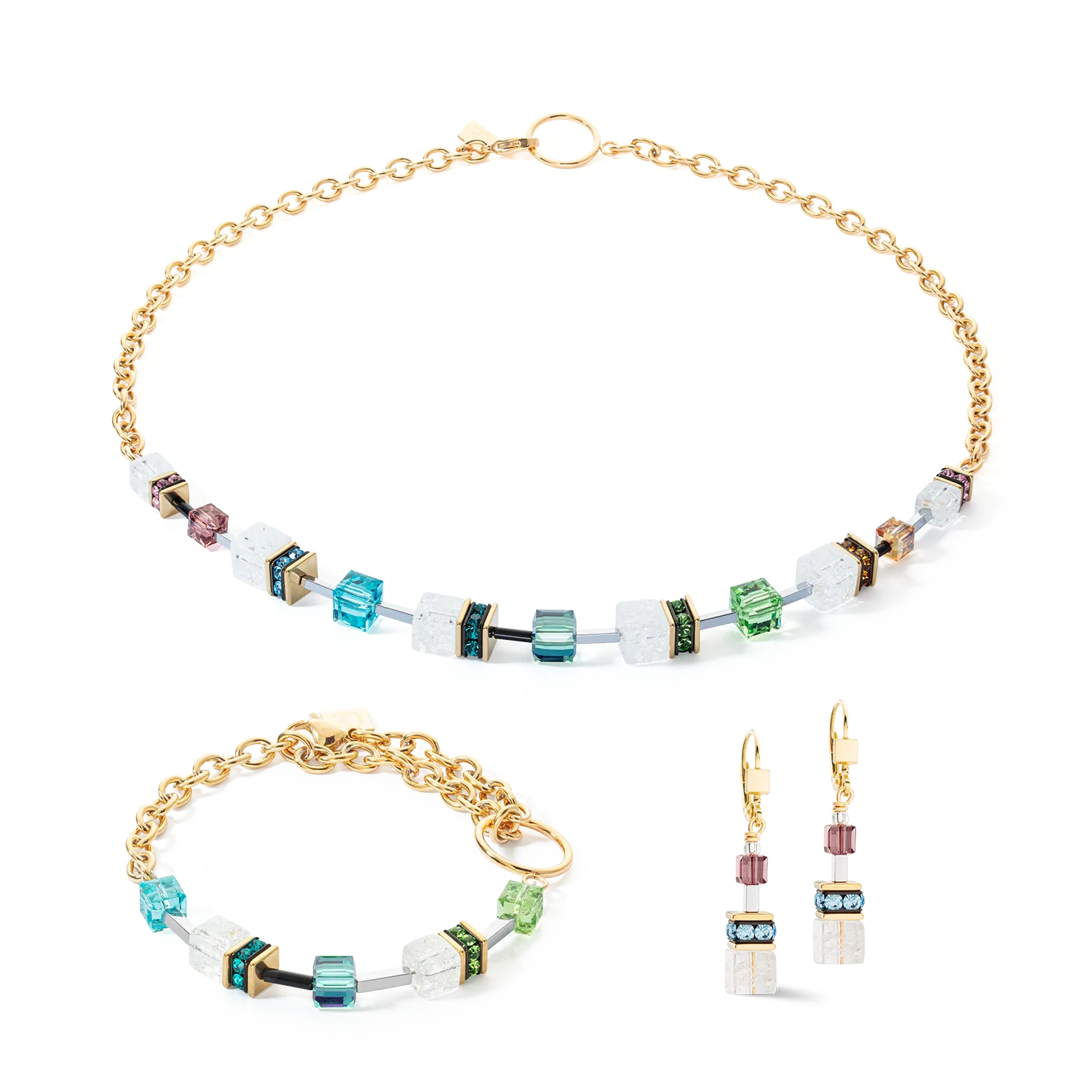 GeoCUBE® Iconic Precious Chain bracelet gold-multicolour