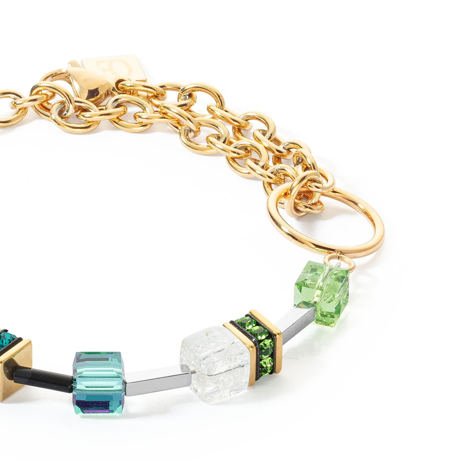 GeoCUBE® Iconic Precious Chain bracelet gold-multicolour