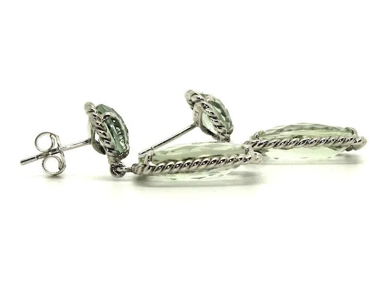 Green Amethyst Silver Earring