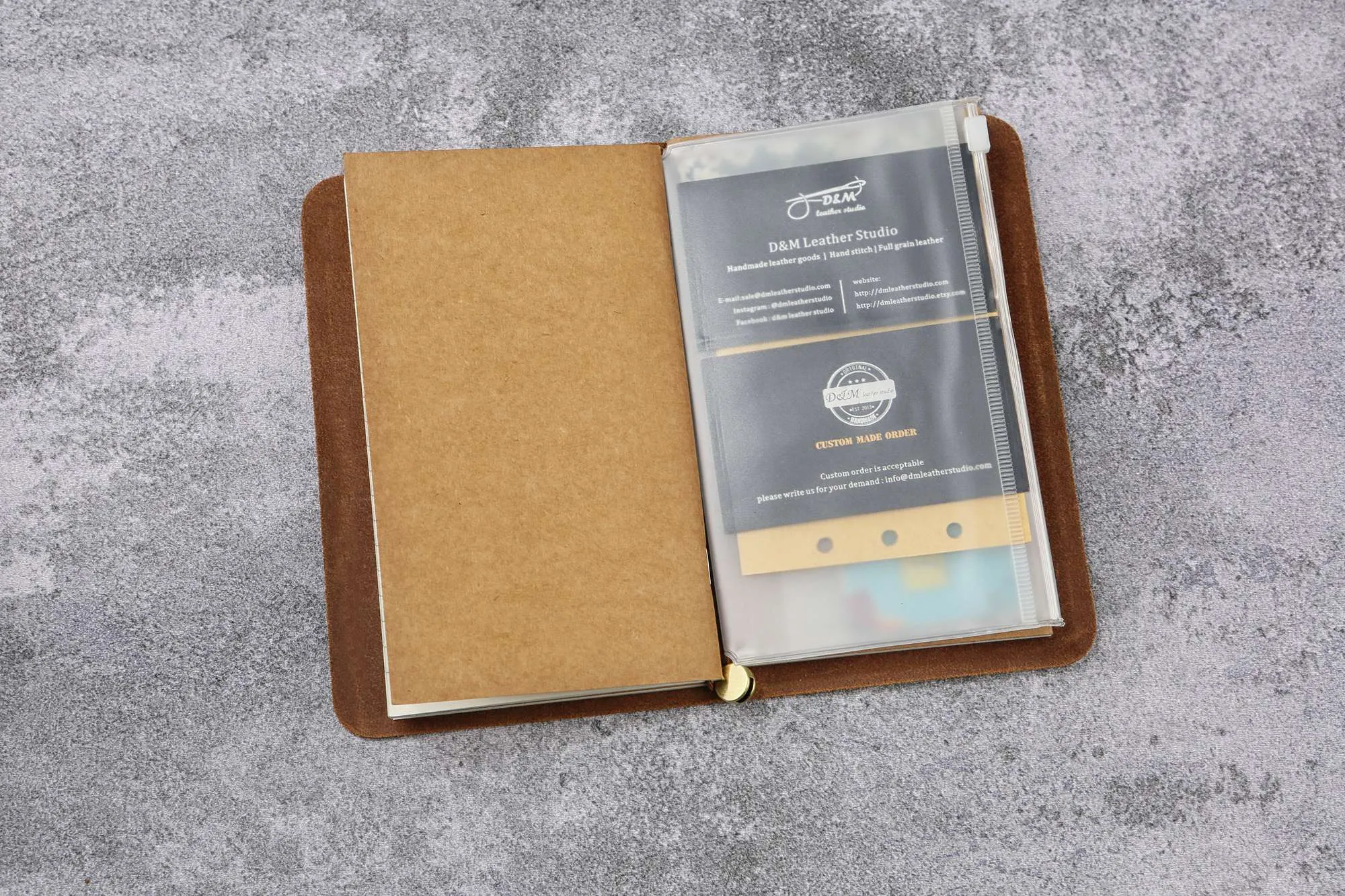 Handcrafted Refillable Leather Journal Travelers Notebook with 3 Inserts