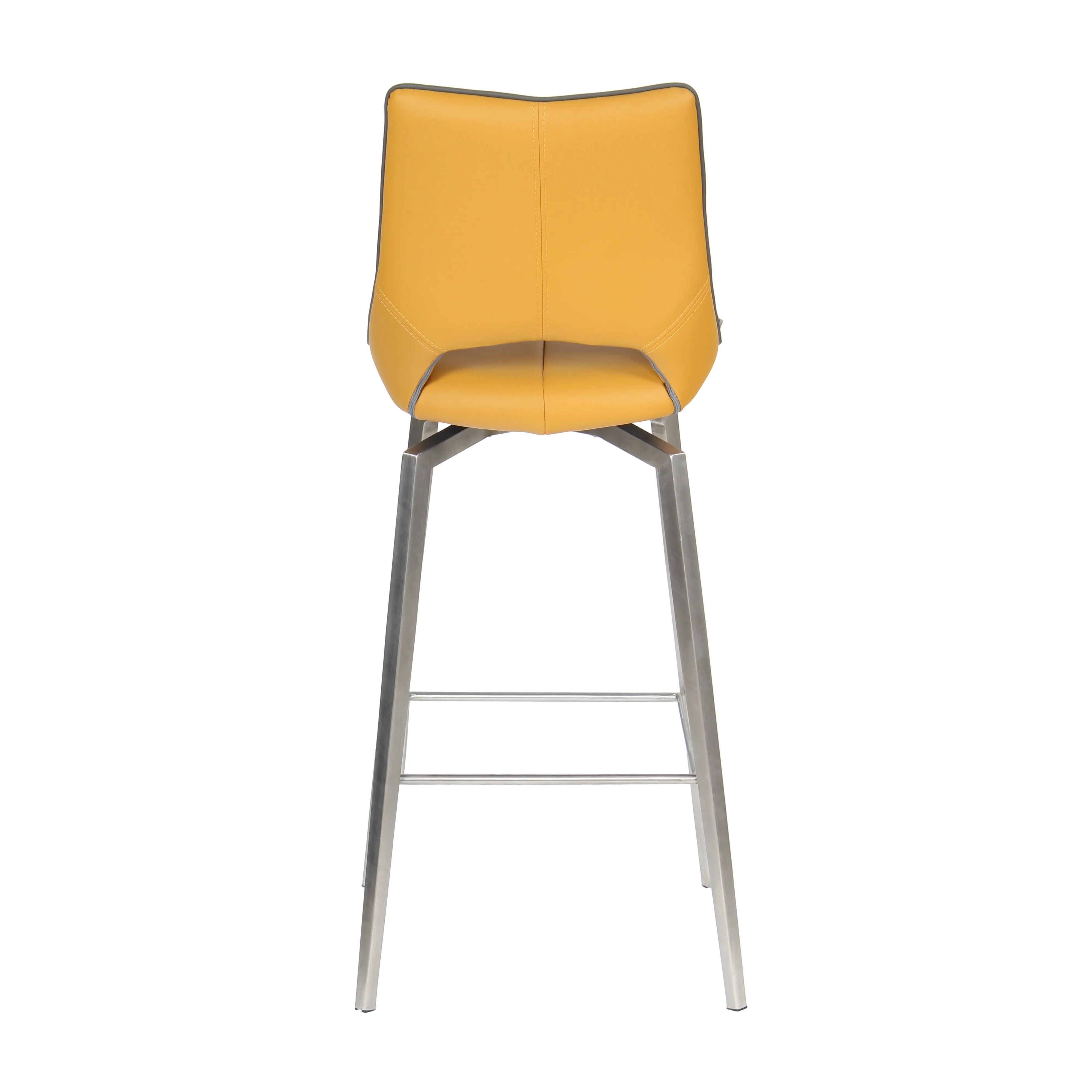 Hawksmoor Mako Medallion Yellow Leather Match Swivel Bar Chair