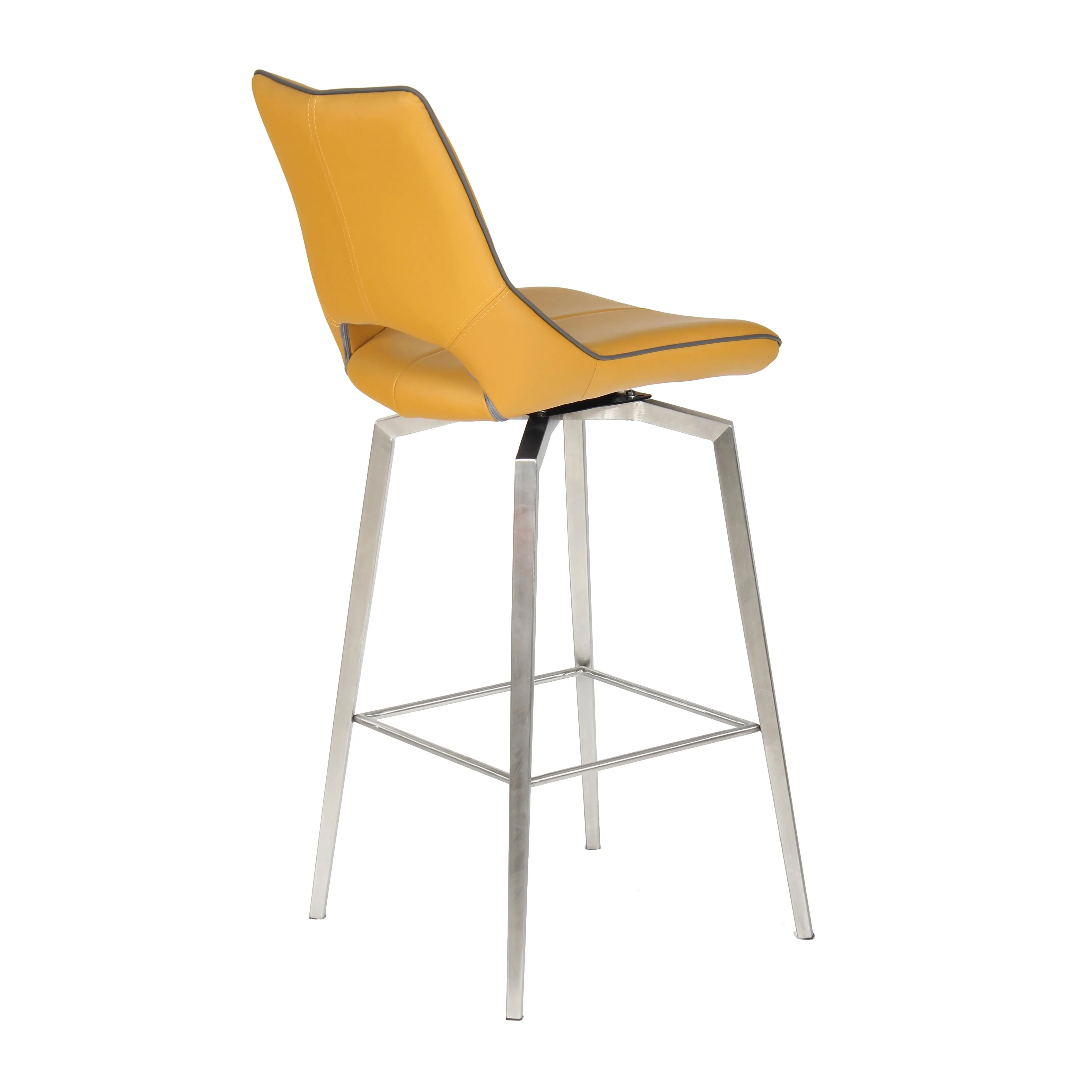 Hawksmoor Mako Medallion Yellow Leather Match Swivel Bar Chair