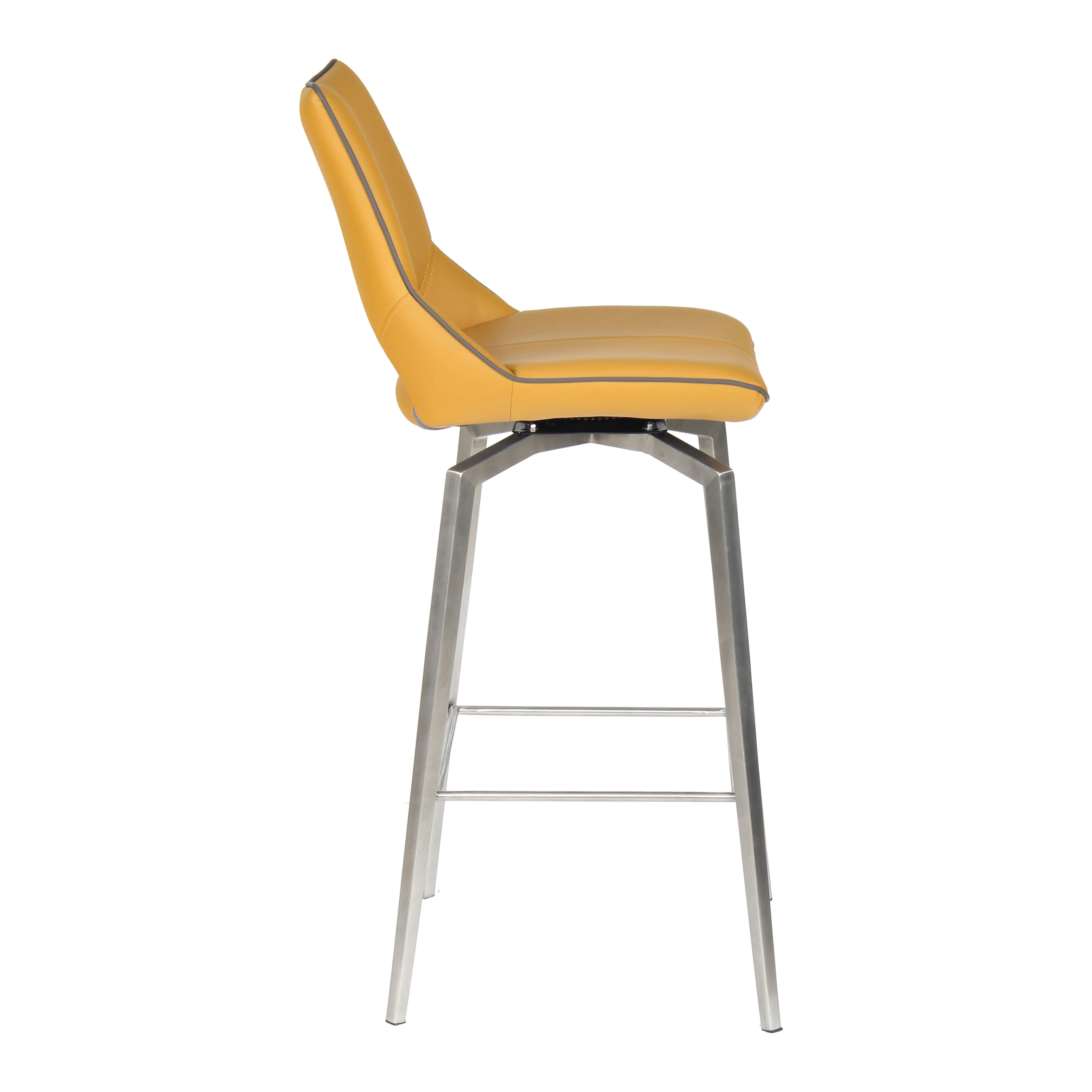 Hawksmoor Mako Medallion Yellow Leather Match Swivel Bar Chair