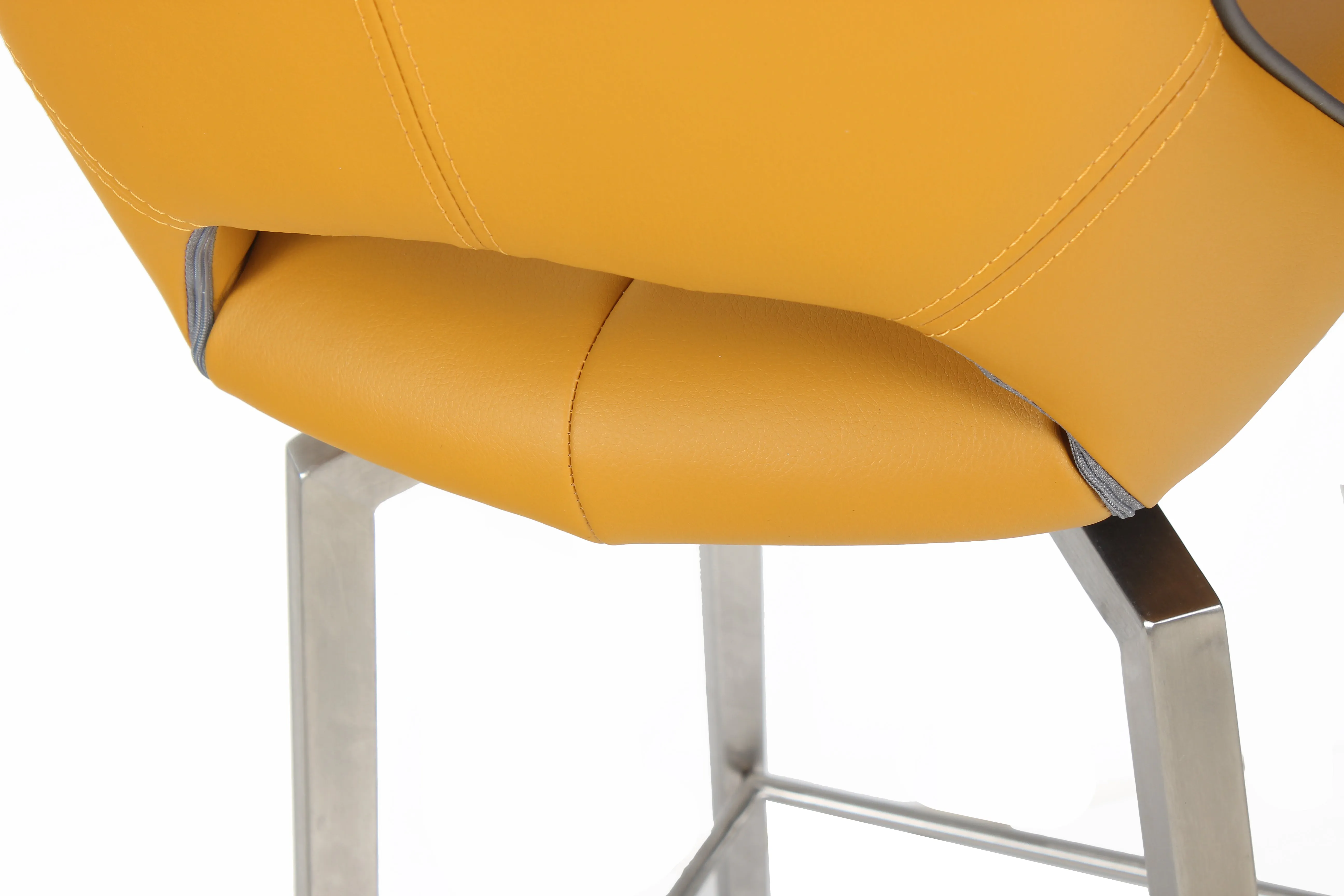 Hawksmoor Mako Medallion Yellow Leather Match Swivel Bar Chair