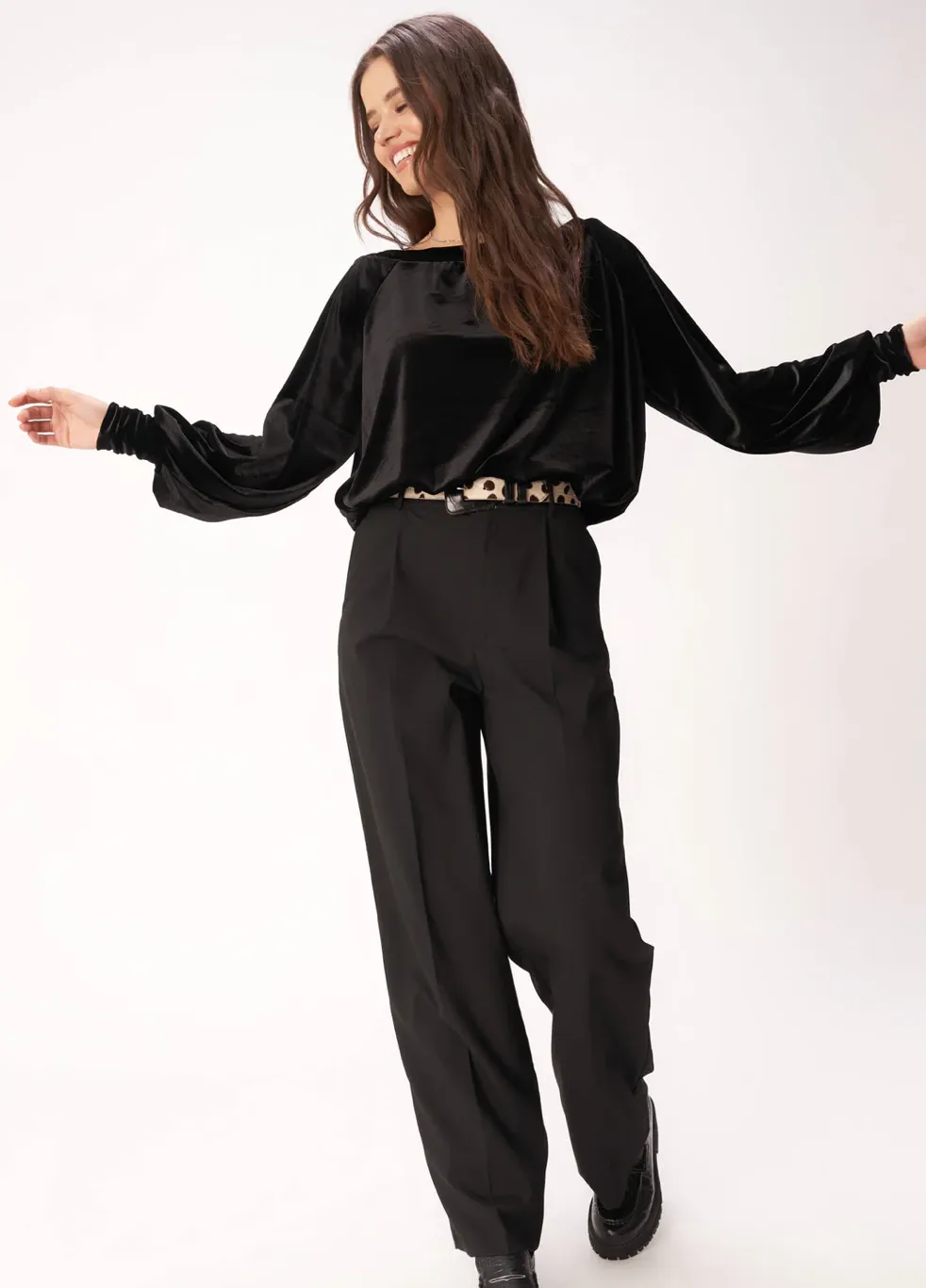 Hazy Velvet Long Sleeve Top