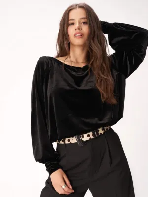 Hazy Velvet Long Sleeve Top