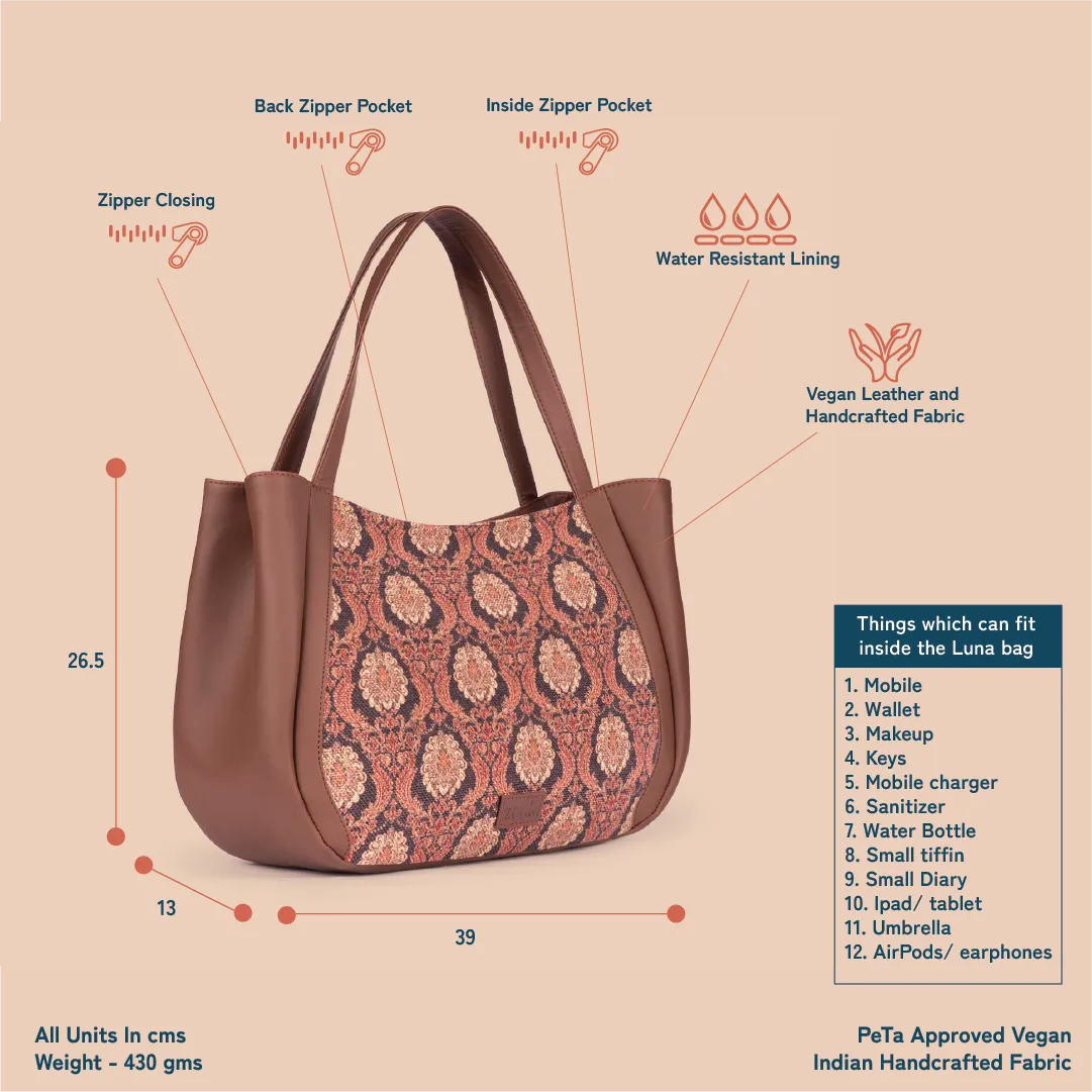 Jodhpur Damask Luna Handbag