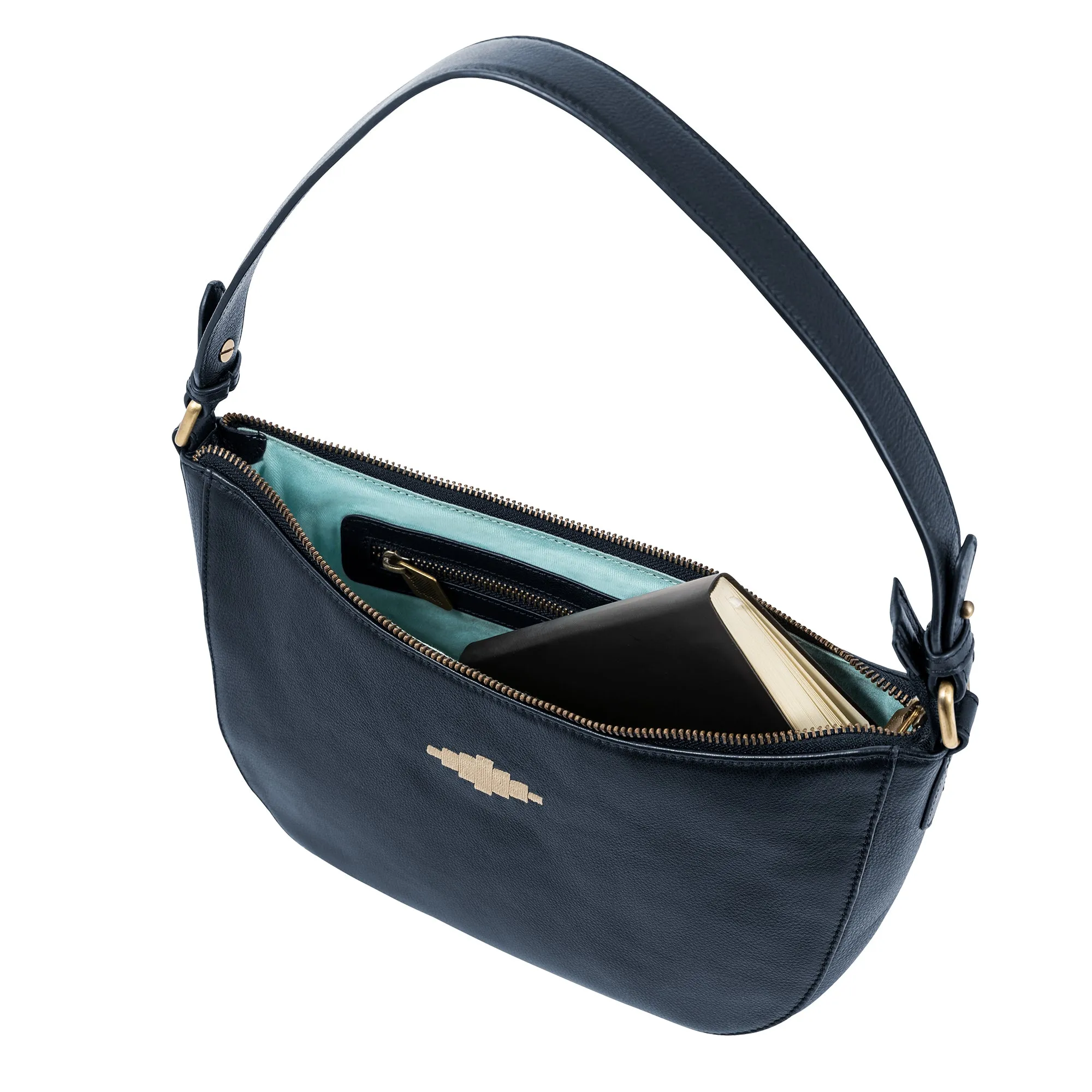 'Joven' Small Handbag - Navy Leather