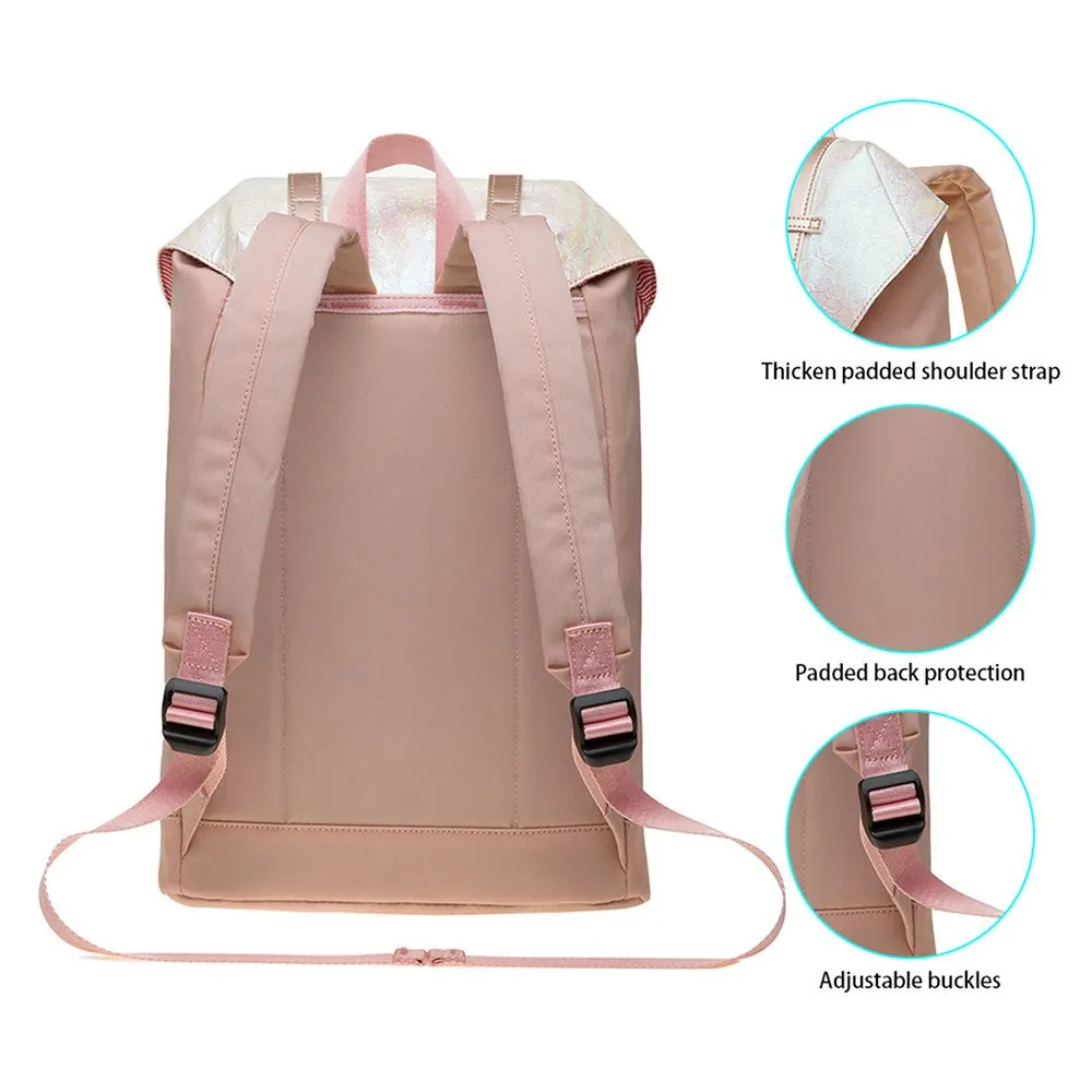 KAUKKO Travel Casual Rucksack Laptop Daypack, EP6-11 ( Fairy Rose Tan / 11.8L )