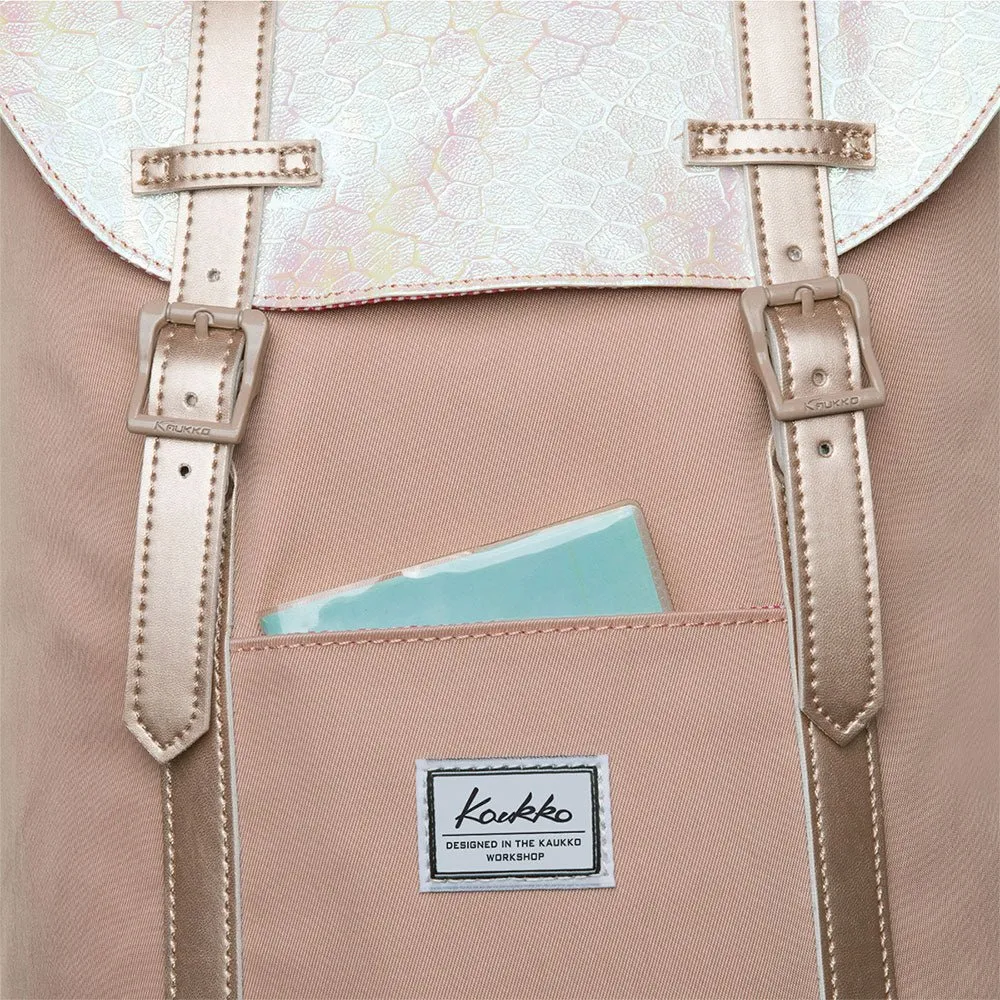KAUKKO Travel Casual Rucksack Laptop Daypack, EP6-11 ( Fairy Rose Tan / 11.8L )