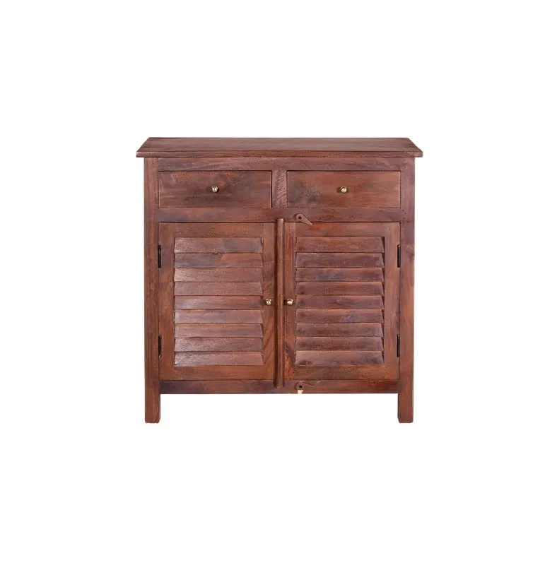 Kraft Bazaar Solid Wood Sideboard and Cabinet | Sideboard Cabinet with 2 Drawers | Cabinet for Living Room | Crockery Cabinet | Kitchen Cabinet | Wlanut Finish Mango Wood
